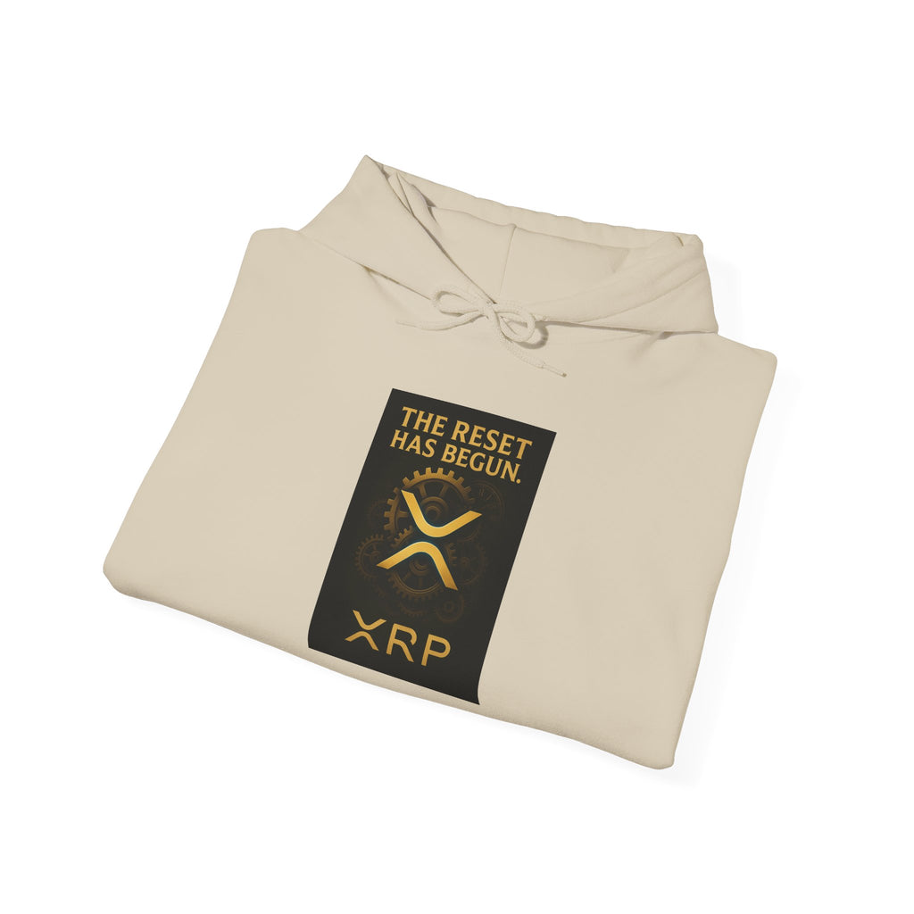 XRP Hoodie — "The Reset Has Begun" Crypto Logo Pullover
