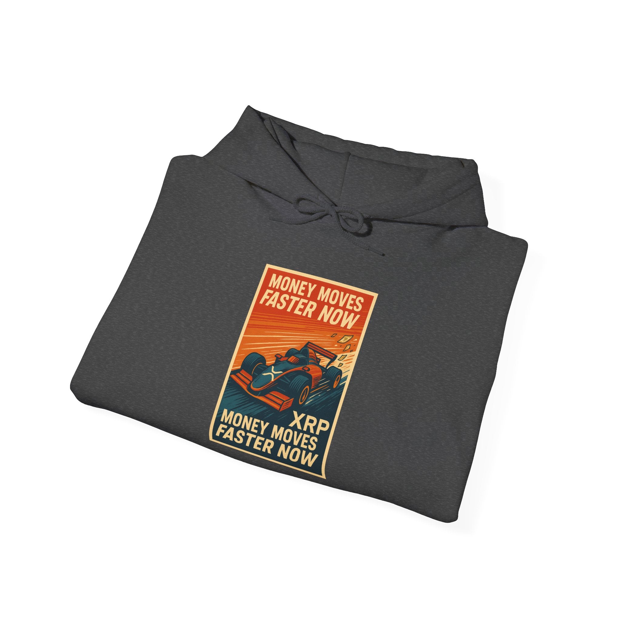 XRP 'Money Moves Faster Now' Hoodie – Crypto Retro Graphic Pullover
