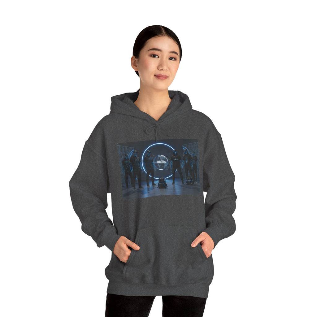 Futuristic Neon Portal Hoodie – Cyberpunk Sci‑Fi Crew Graphic Sweatshirt