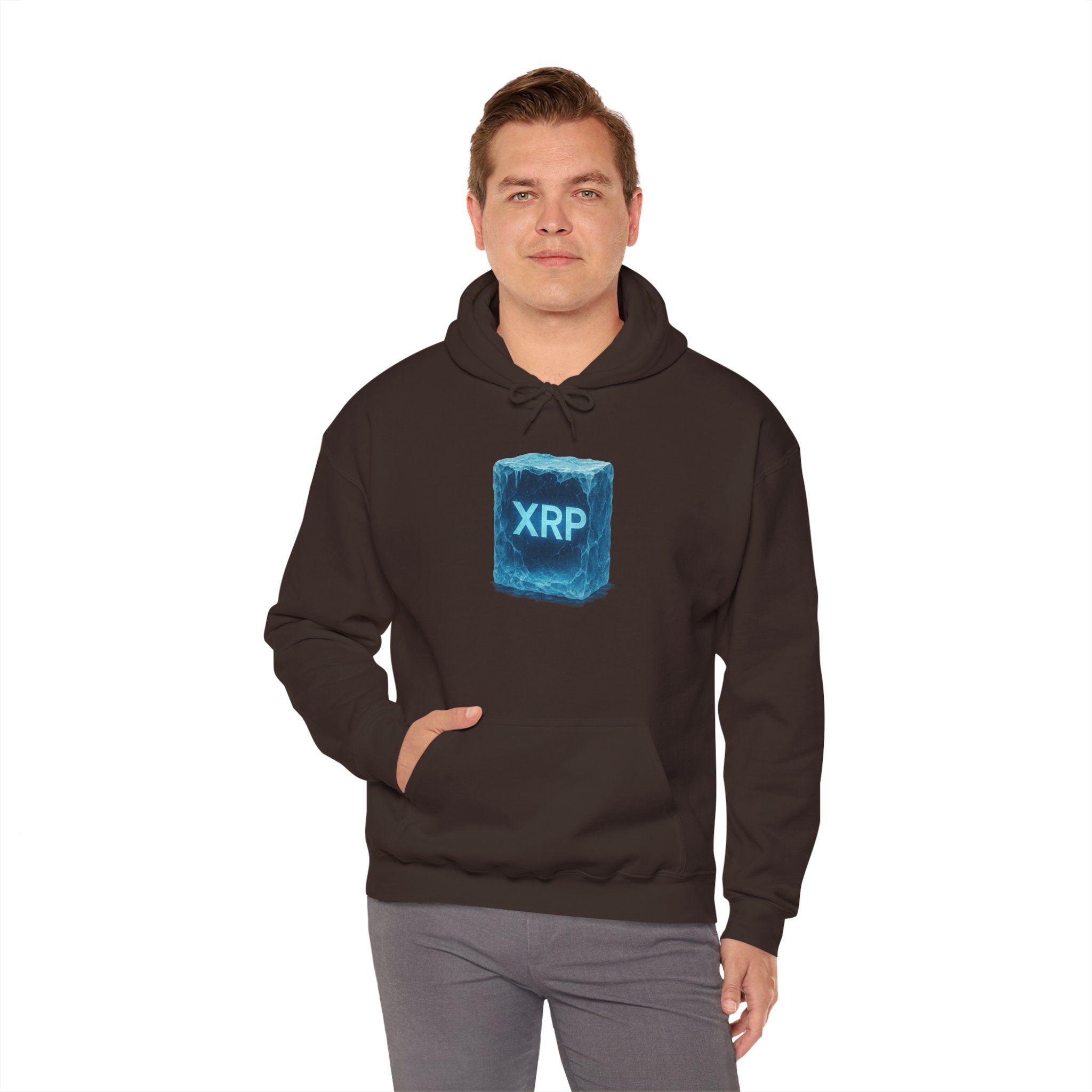 XRP Frozen Cube Hoodie — Crypto Ice Block Sweater for XRP Fans