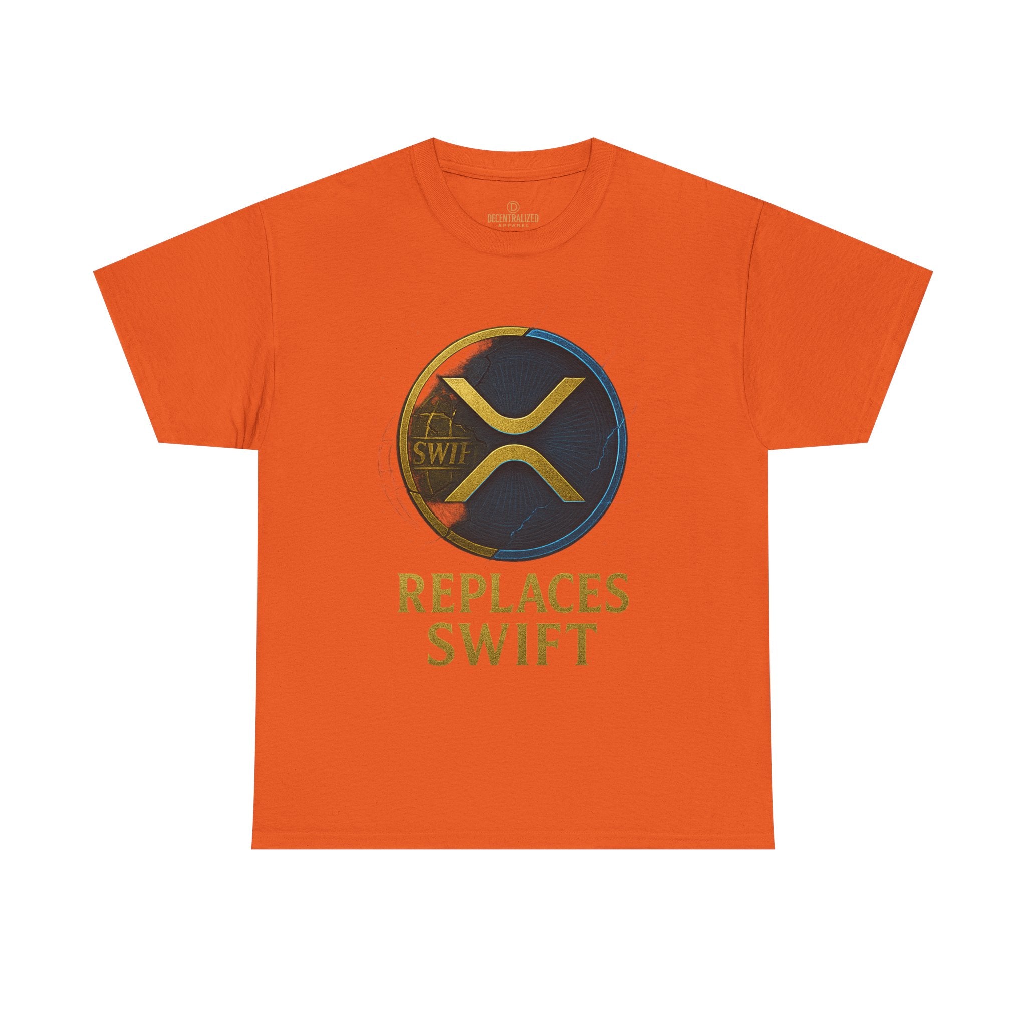 XRP 'Replaces Swift' Cotton Tee — Crypto Ripple Logo T-Shirt