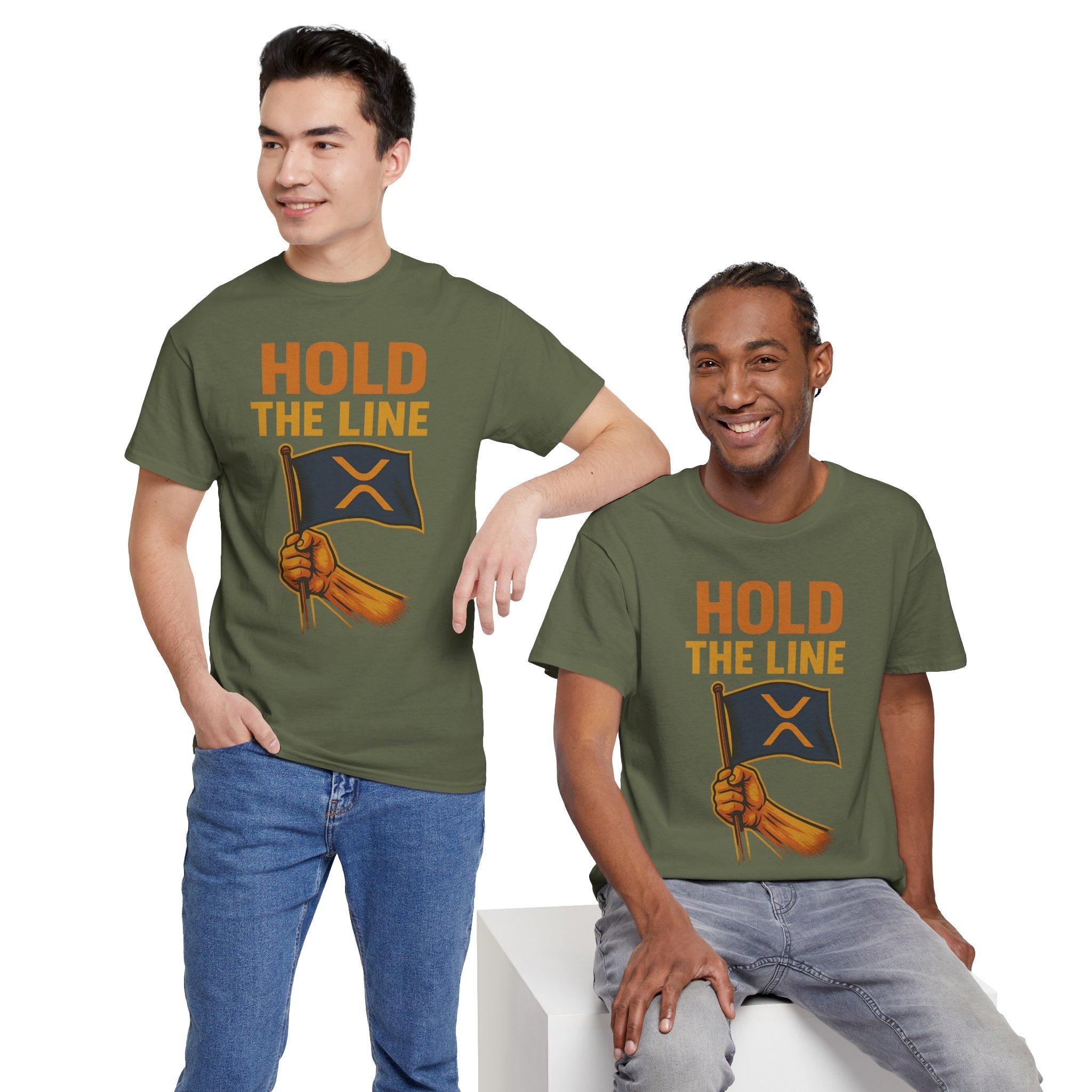 Hold The Line Tee — Bold Flag Graphic Cryptocurrency XRP Shirt