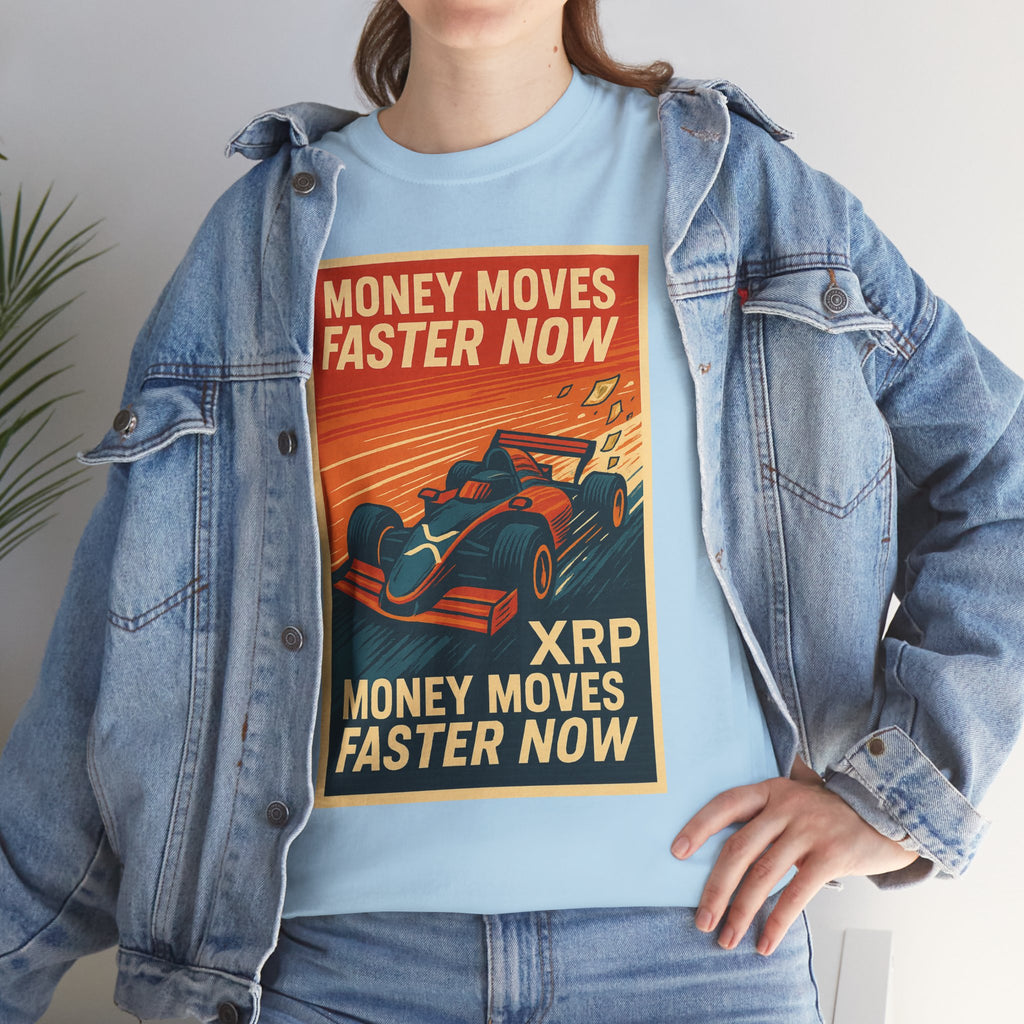 XRP 'Money Moves Faster Now' Racing Tee — Crypto Enthusiast T-Shirt