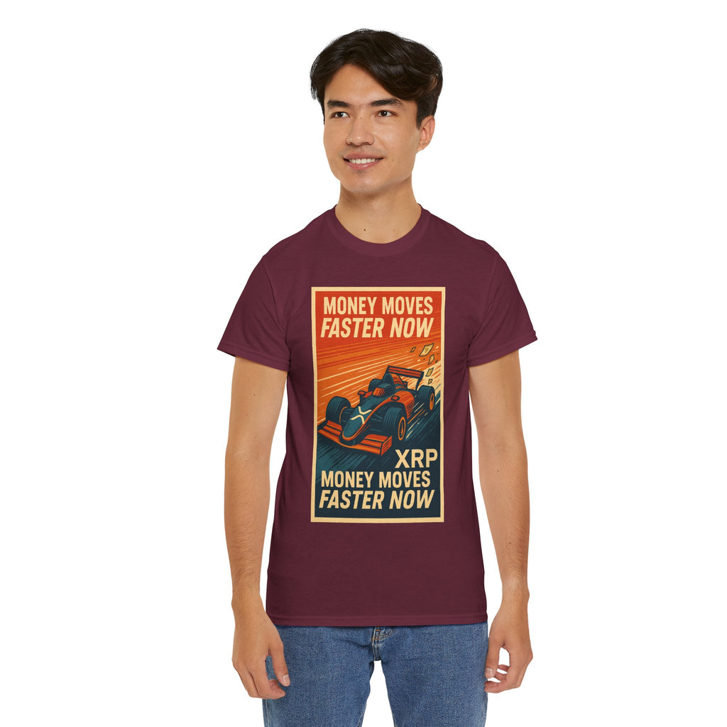 XRP 'Money Moves Faster Now' Racing Tee — Crypto Enthusiast T-Shirt