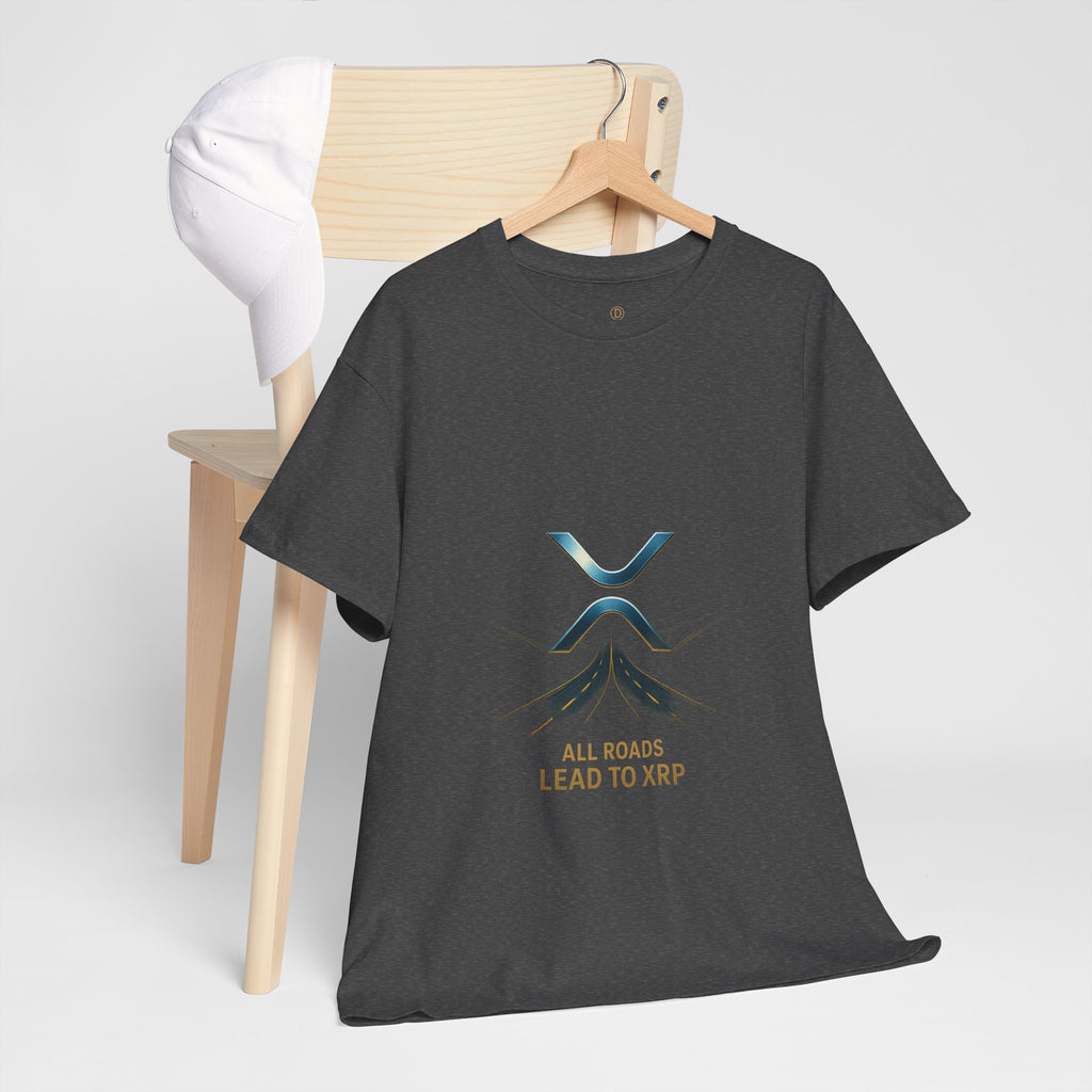 All Roads Lead to XRP T-Shirt — Crypto Ripple Logo Tee