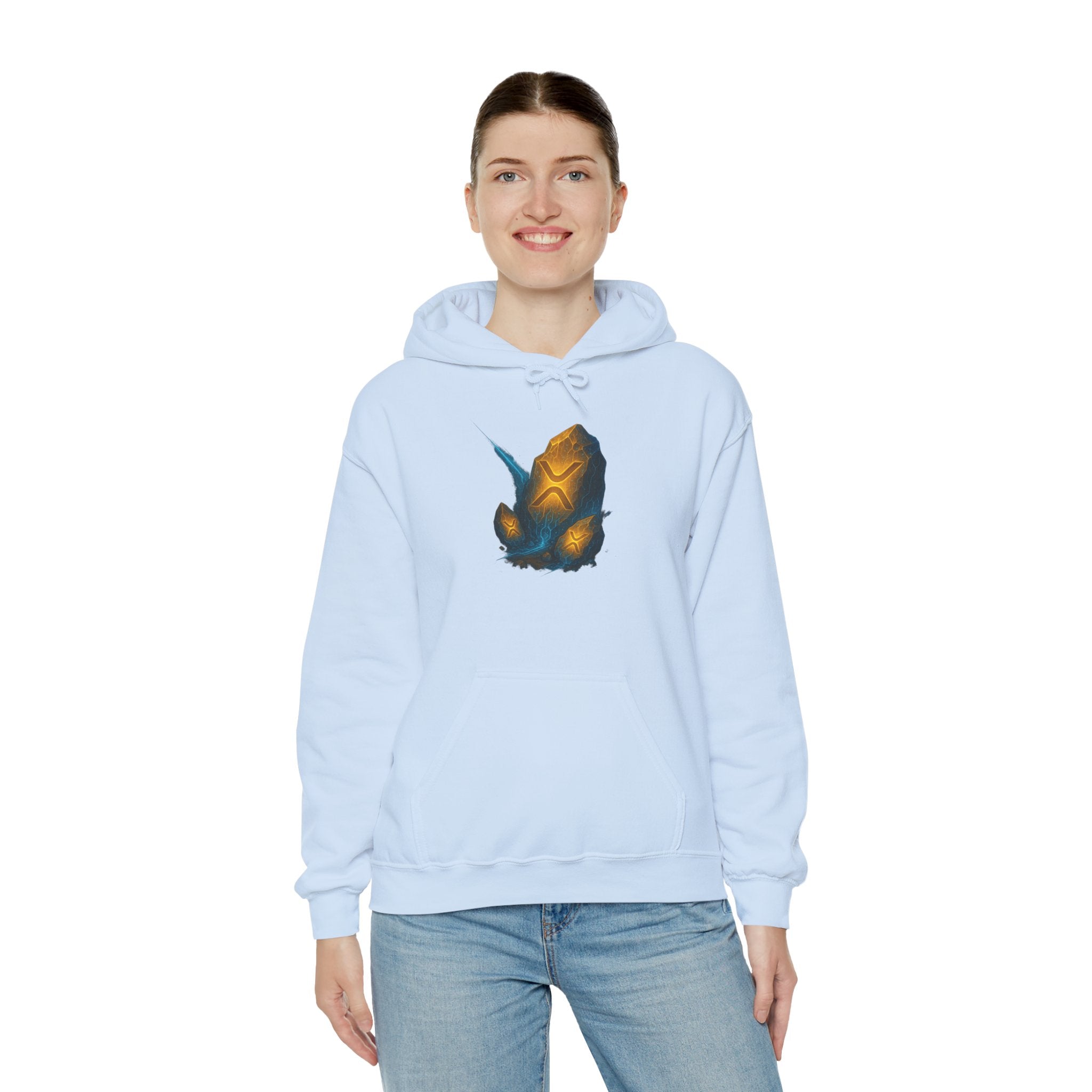 Rune Stone Hoodie — Glowing Mystic Rock Graphic Hooded Sweatshirt
