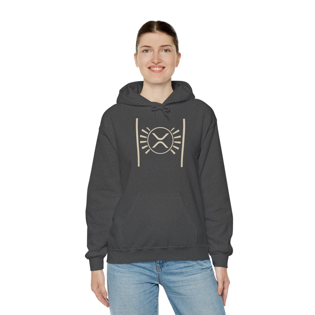XRP Minimalist Logo Hoodie — Crypto Sun Symbol Sweatshirt