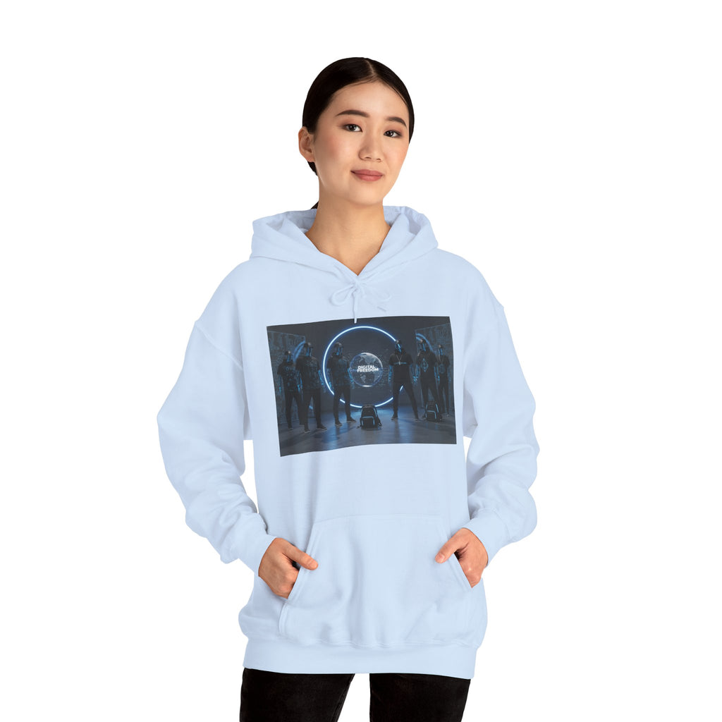 Futuristic Neon Portal Hoodie – Cyberpunk Sci‑Fi Crew Graphic Sweatshirt