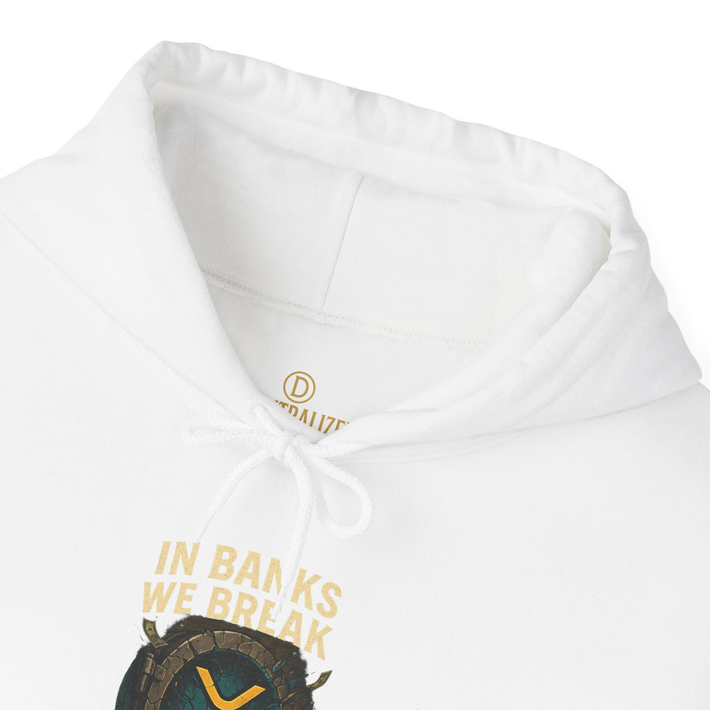 Hoodie — 'In Banks We Trust' Crest Pullover