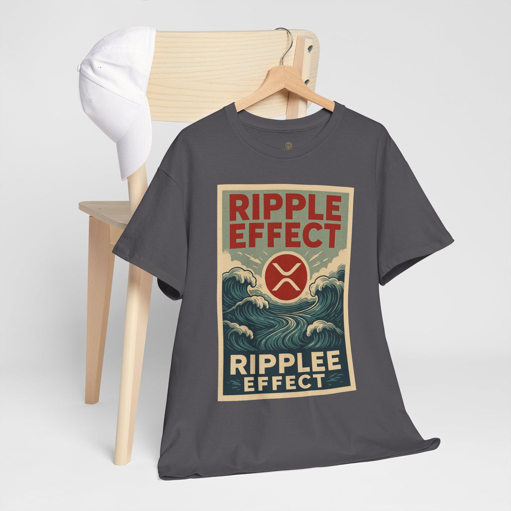 Ripple Effect Tee — Vintage Wave XRP Crypto Graphic T-Shirt