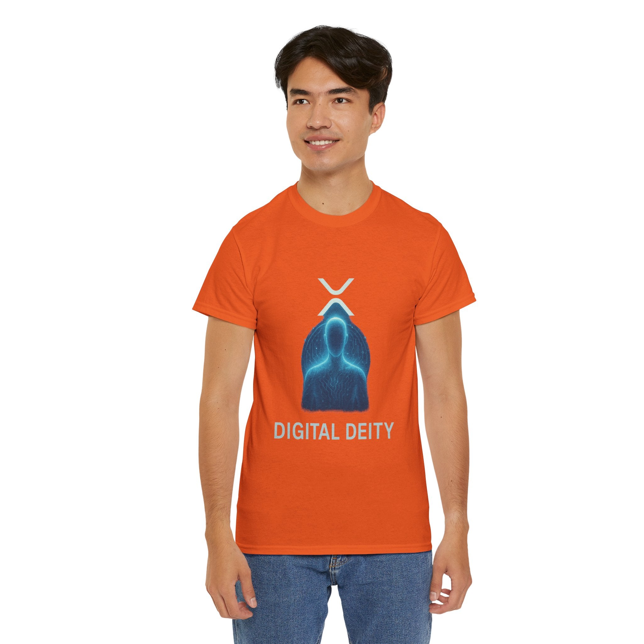 Digital Deity T‑Shirt — Futuristic Neon Tech Hoodie Tee