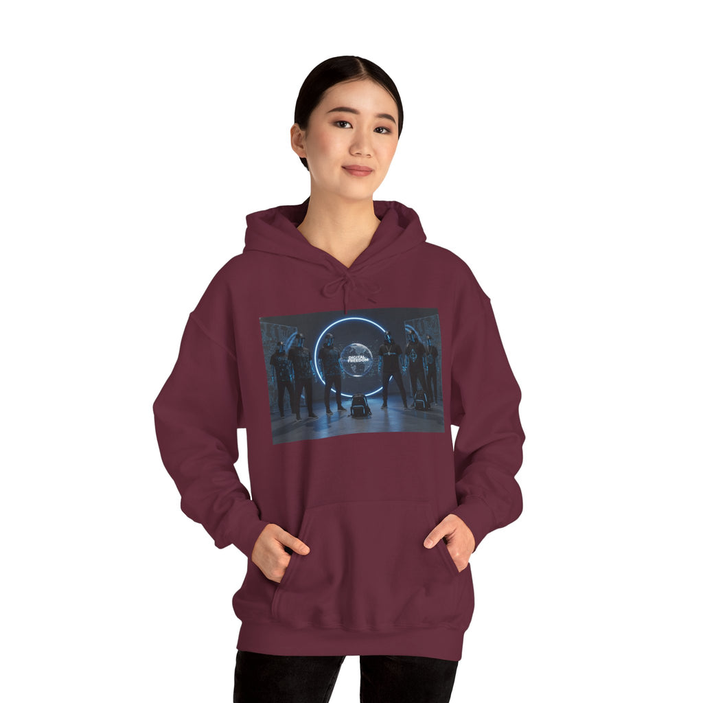Futuristic Neon Portal Hoodie – Cyberpunk Sci‑Fi Crew Graphic Sweatshirt
