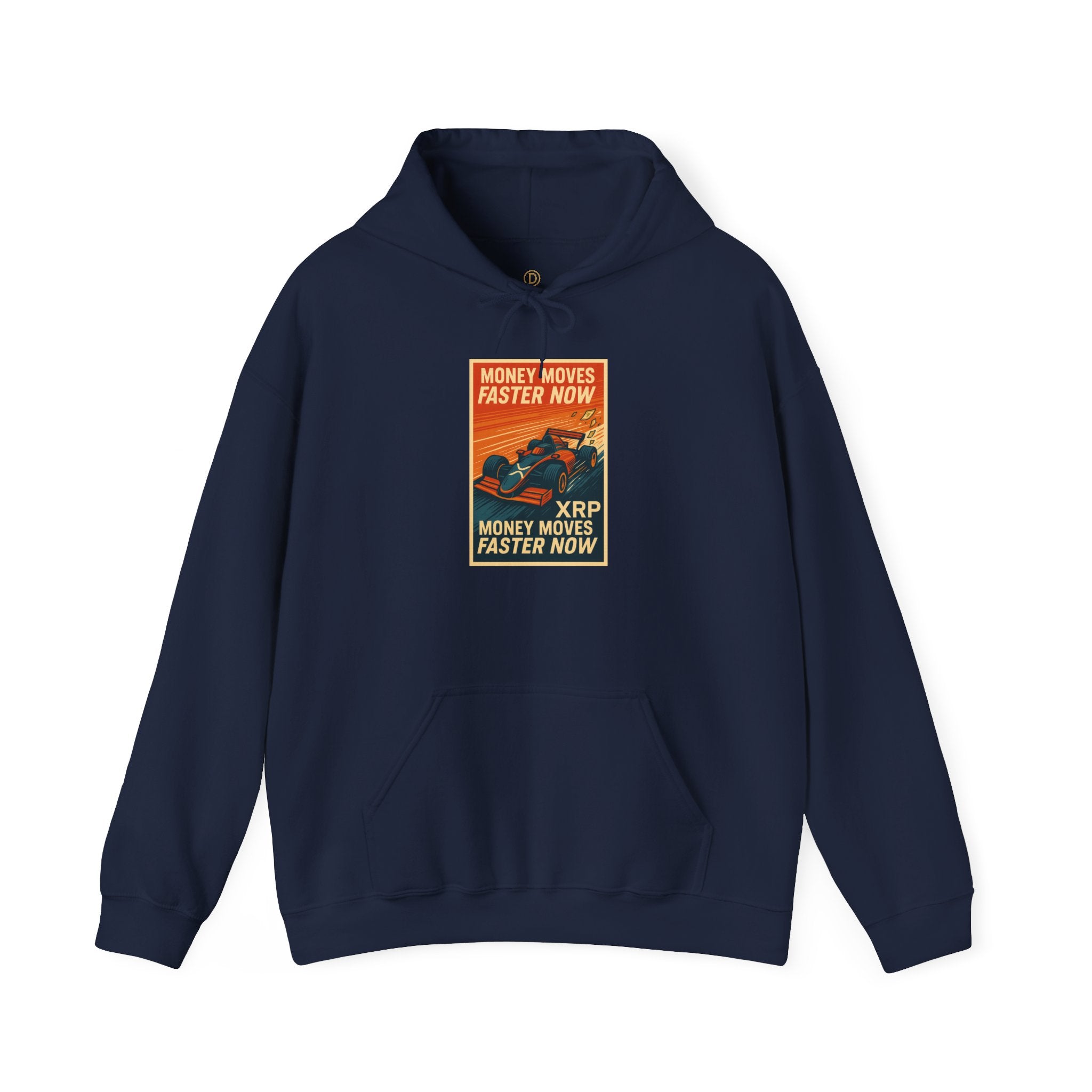 XRP 'Money Moves Faster Now' Hoodie – Crypto Retro Graphic Pullover
