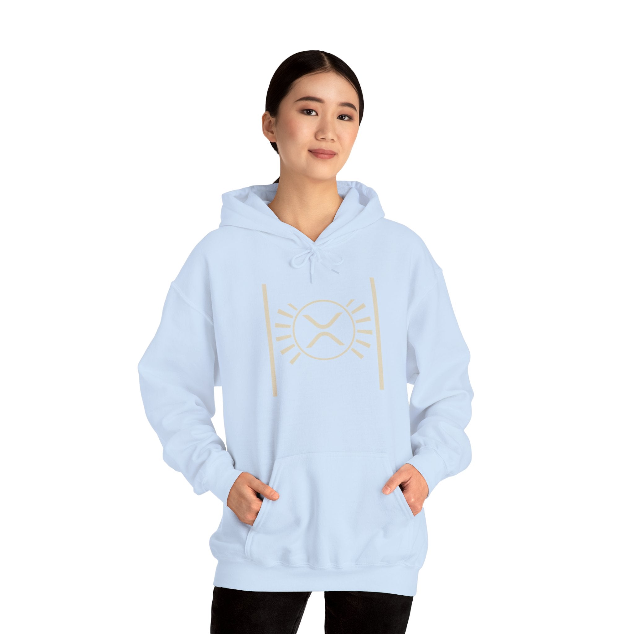XRP Minimalist Logo Hoodie — Crypto Sun Symbol Sweatshirt