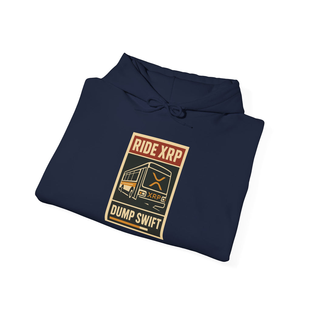 XRP Crypto Hoodie — "Ride XRP, Dump Swift" Retro Badge