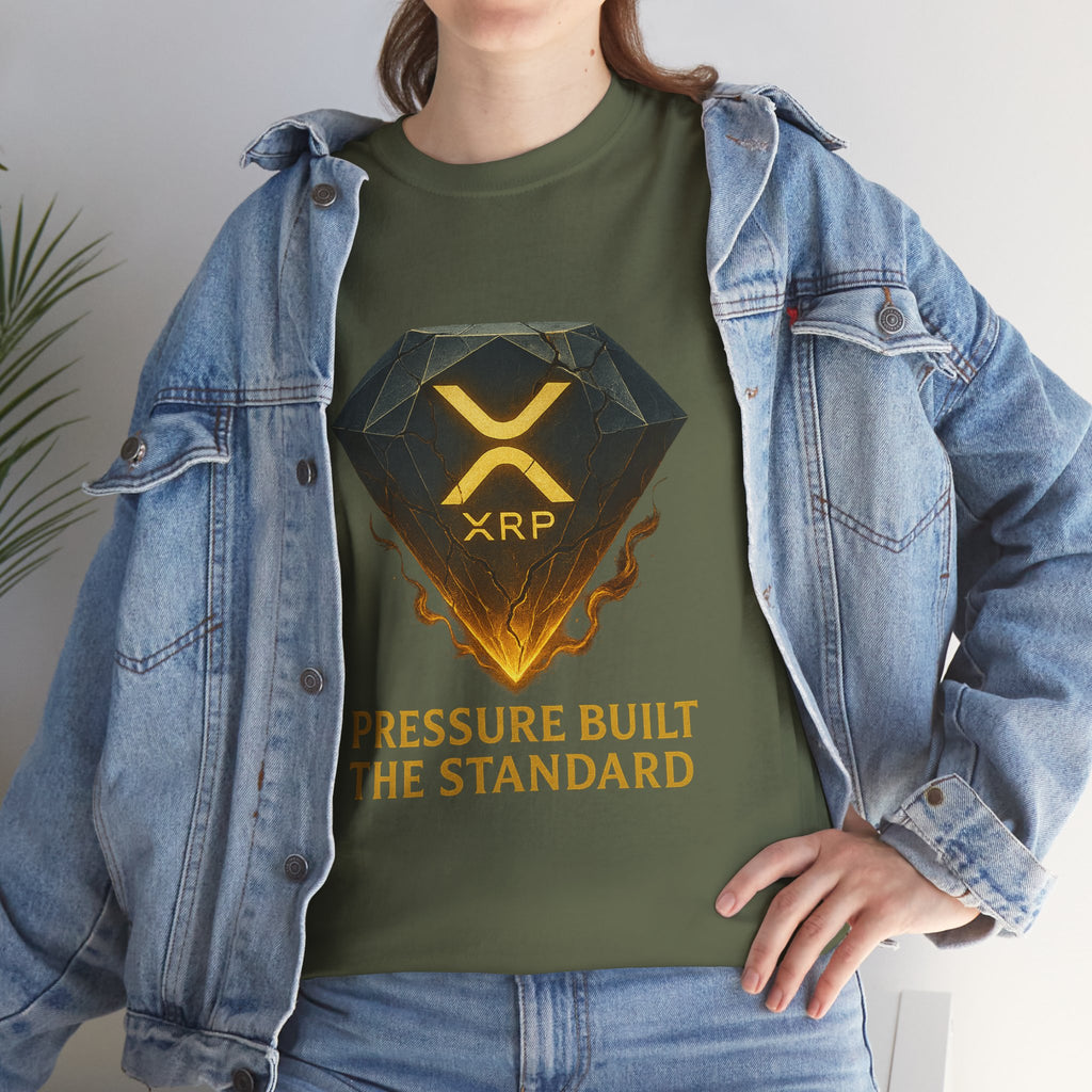 XRP Diamond Tee — "Pressure Built The Standard" Crypto Graphic T‑Shirt