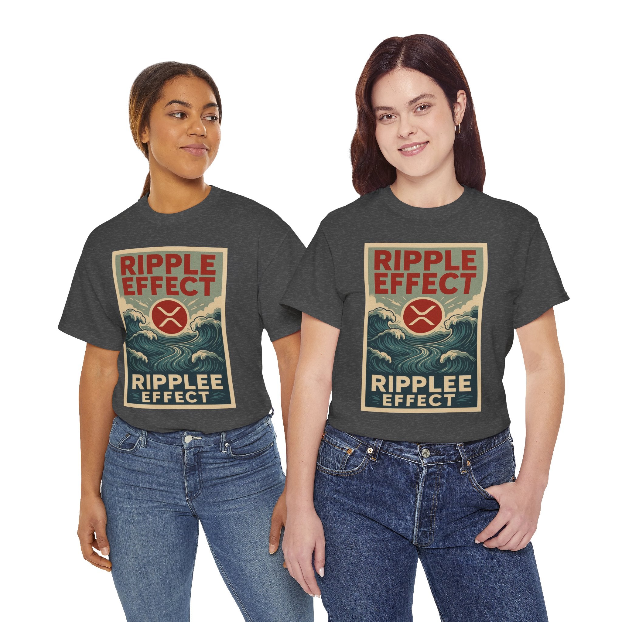 Ripple Effect Tee — Vintage Wave XRP Crypto Graphic T-Shirt