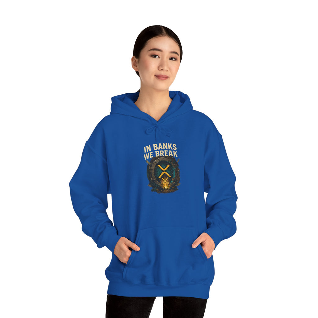 Hoodie — 'In Banks We Trust' Crest Pullover