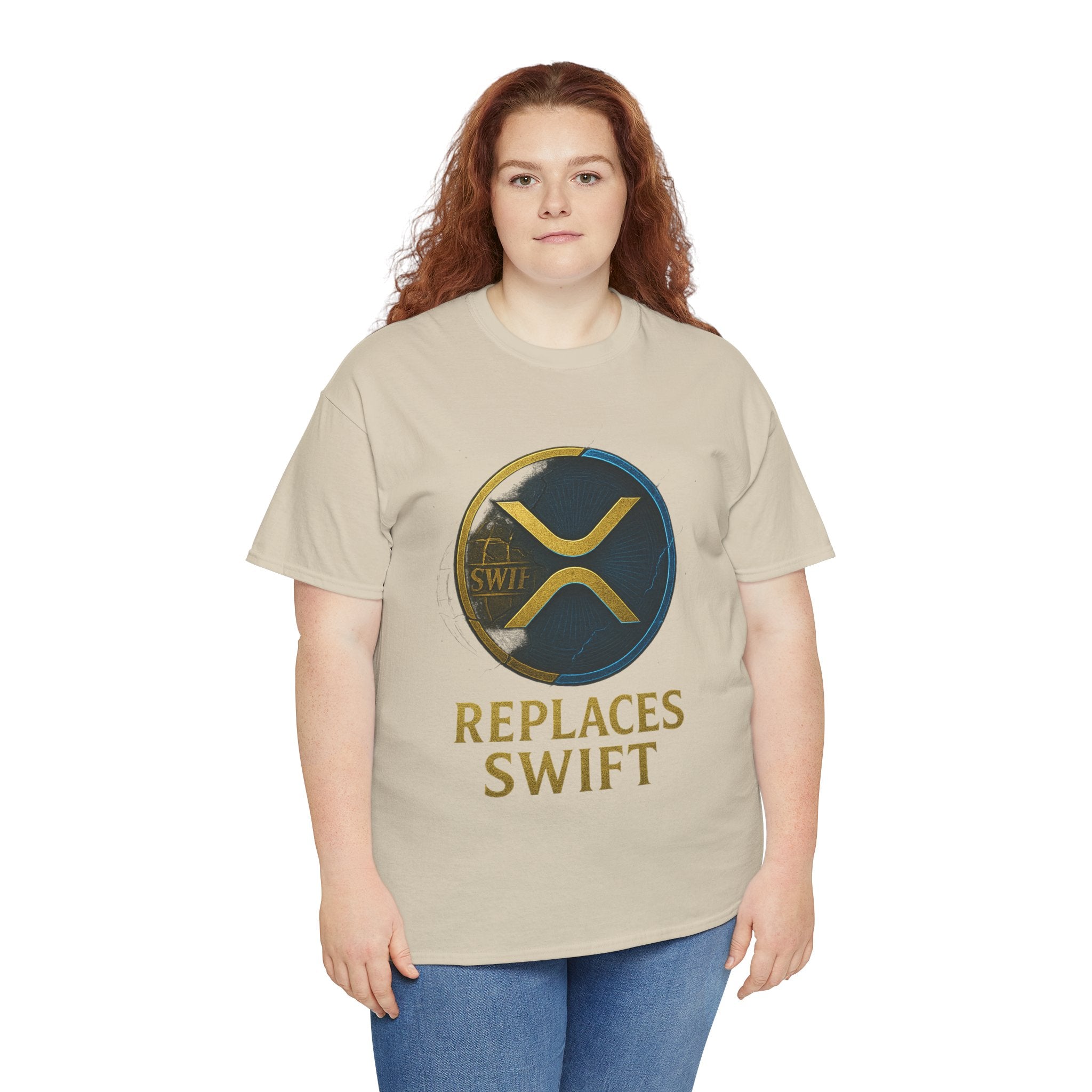 XRP 'Replaces Swift' Cotton Tee — Crypto Ripple Logo T-Shirt