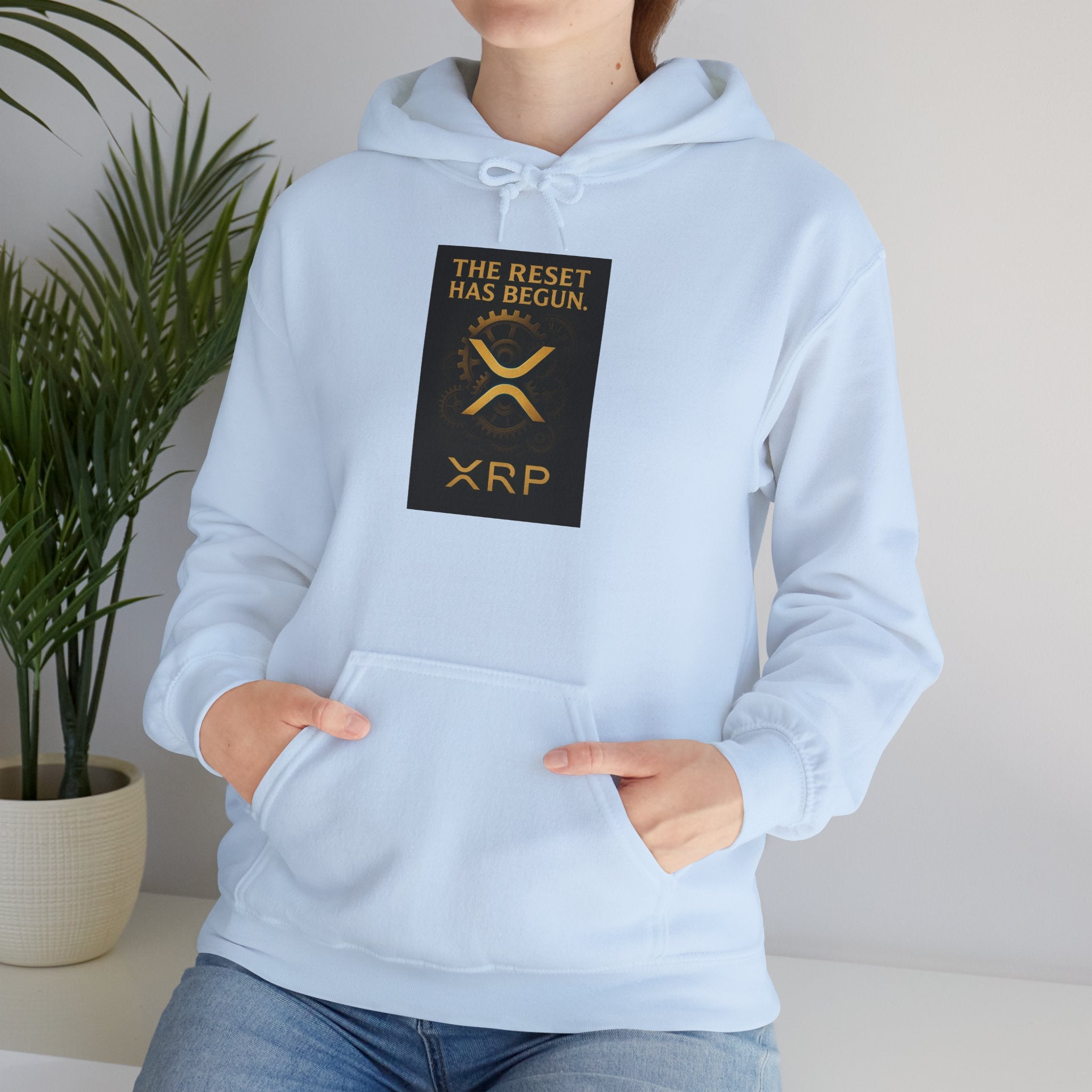 XRP Hoodie — "The Reset Has Begun" Crypto Logo Pullover