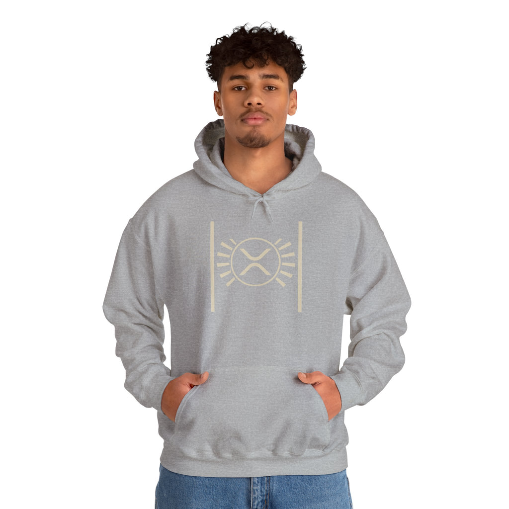 XRP Minimalist Logo Hoodie — Crypto Sun Symbol Sweatshirt