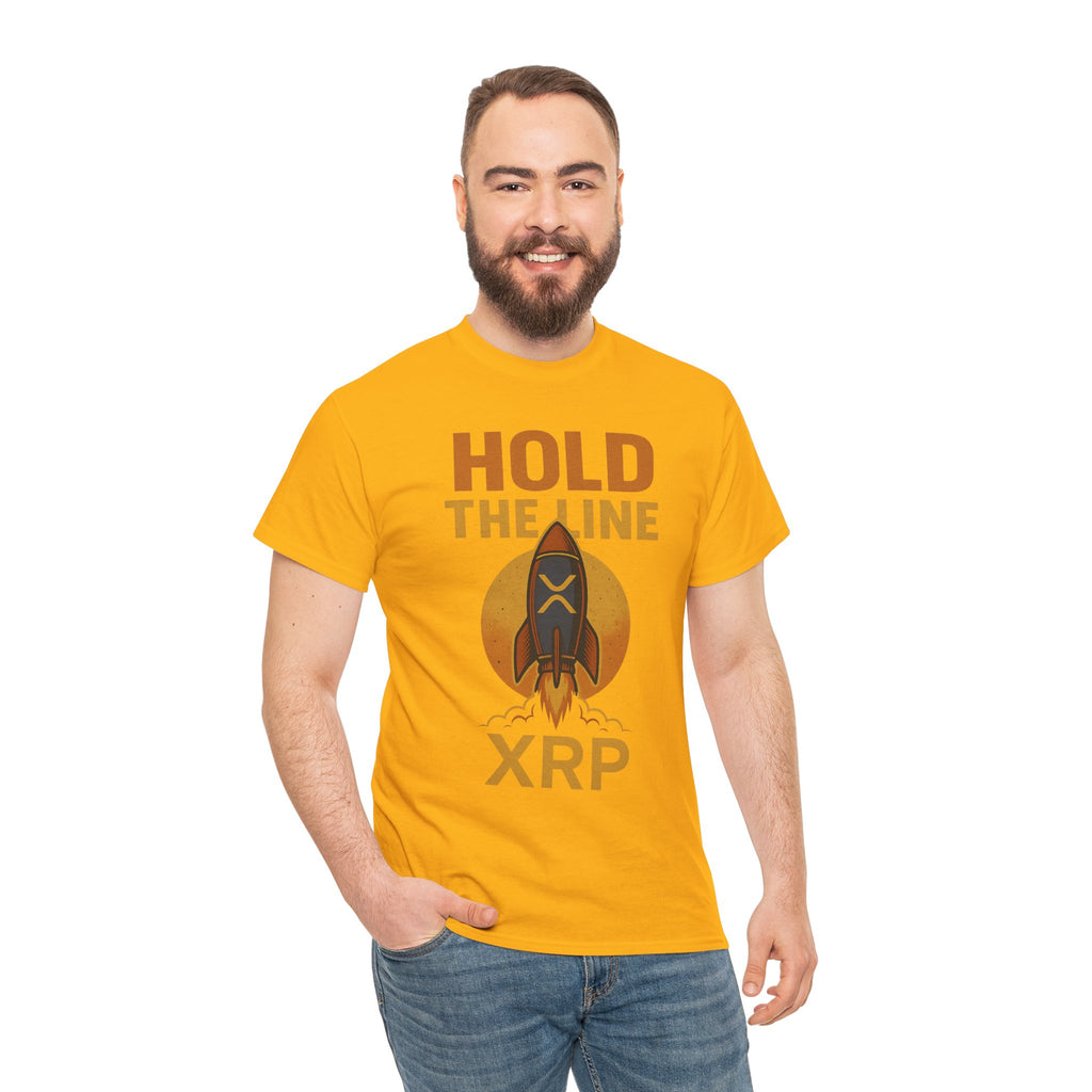 XRP Hold The Line Rocket Tee — Crypto Investor T‑Shirt