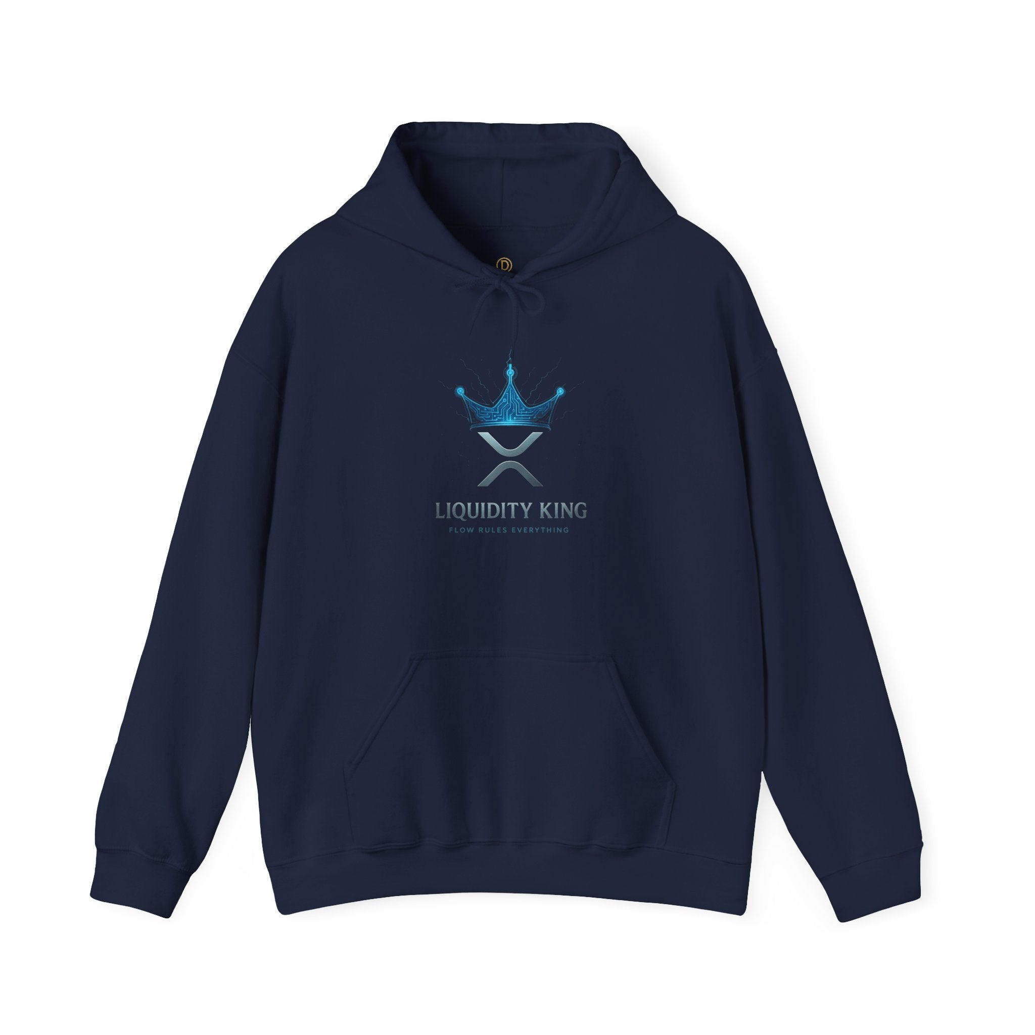 Liquidity King Hoodie — Blue Crown Logo Pullover