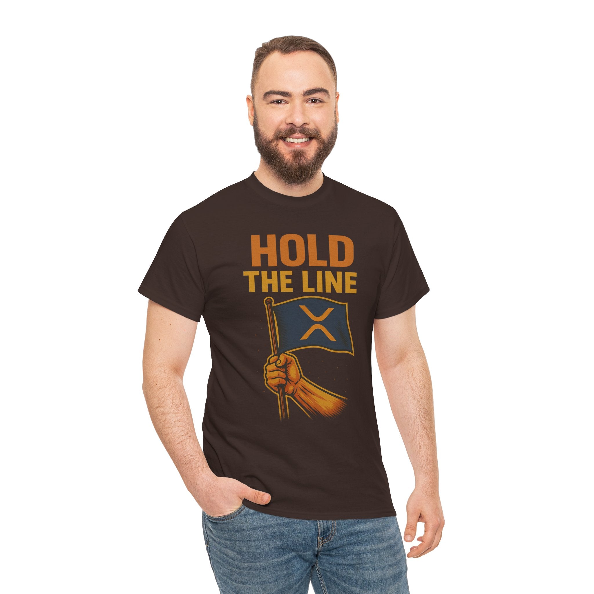 Hold The Line Tee — Bold Flag Graphic Cryptocurrency XRP Shirt
