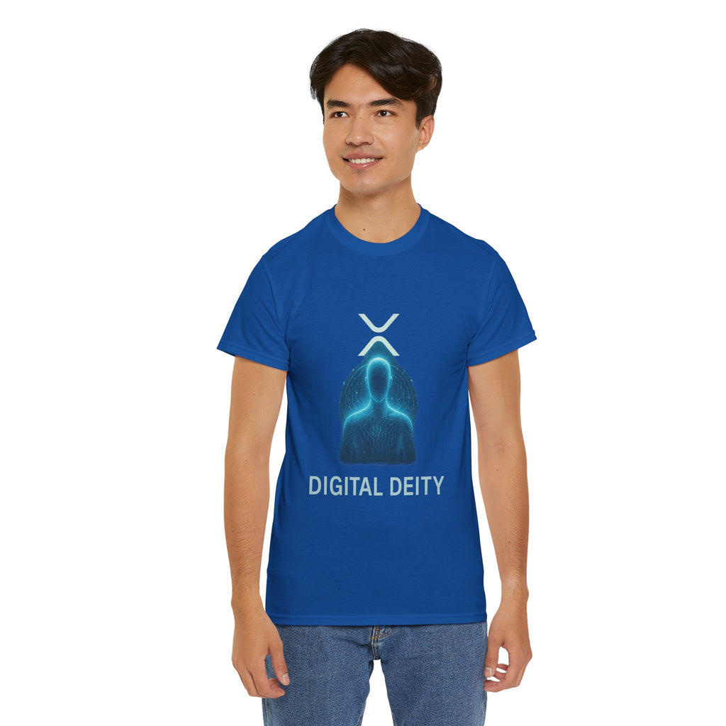 Digital Deity T‑Shirt — Futuristic Neon Tech Hoodie Tee
