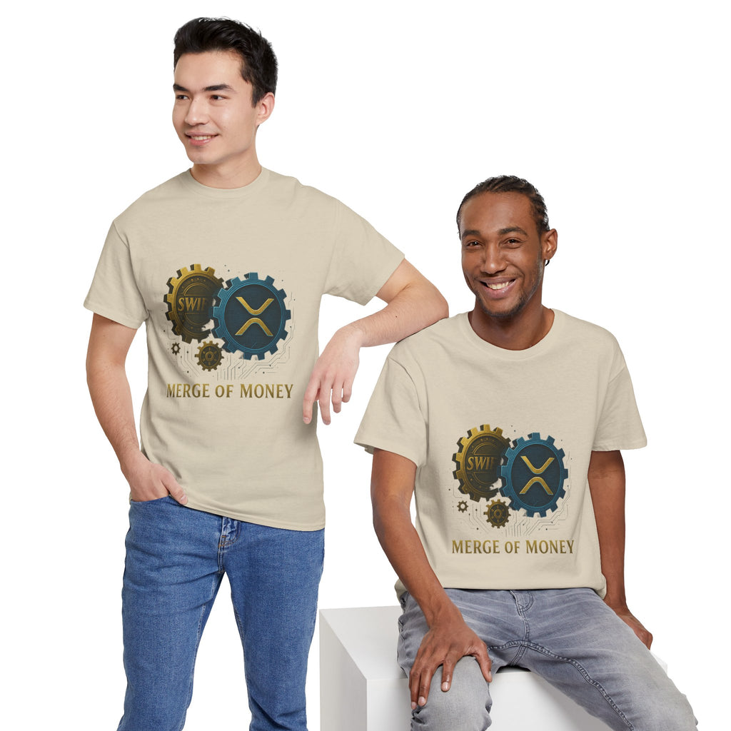 Merge of Money Tee - Cryptocurrency Gears XRP & SWI Crypto T-Shirt