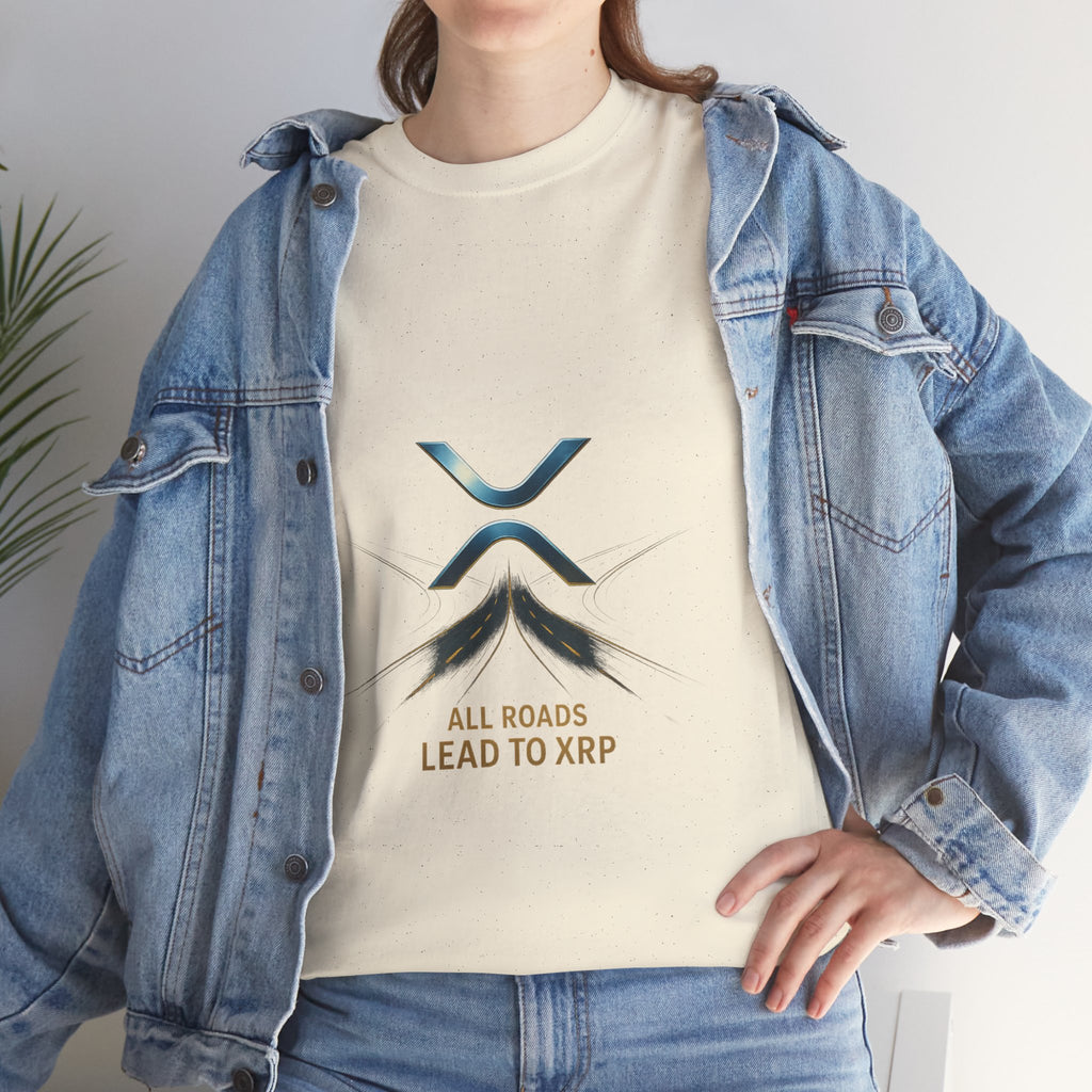 All Roads Lead to XRP T-Shirt — Crypto Ripple Logo Tee