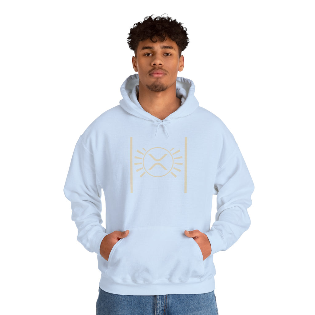 XRP Minimalist Logo Hoodie — Crypto Sun Symbol Sweatshirt