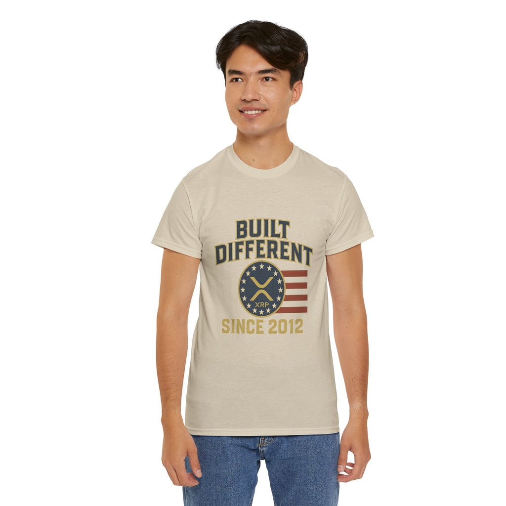 Built Different Since 2012 T-Shirt — American Flag Vintage Crew Tee