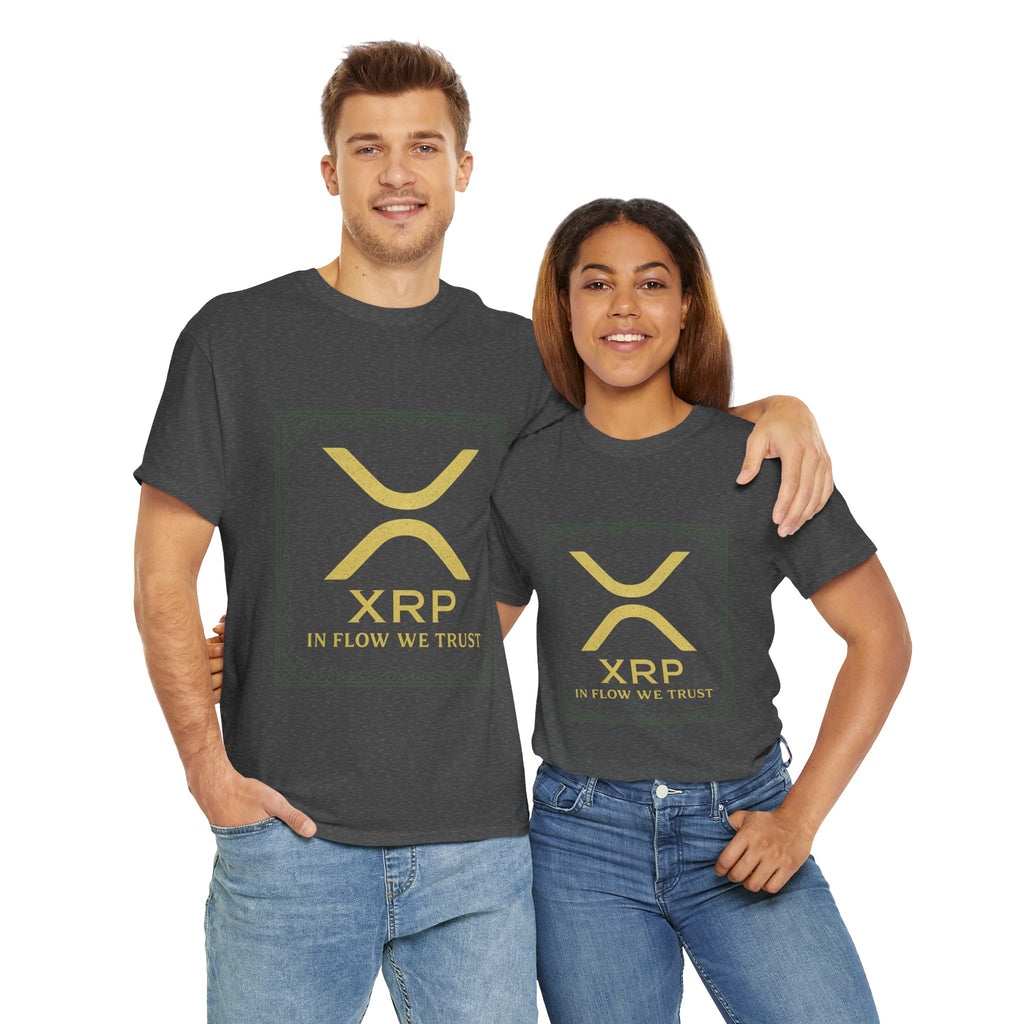XRP Logo T-Shirt — "In Flow We Trust" Crypto Tee for Ripple Fans