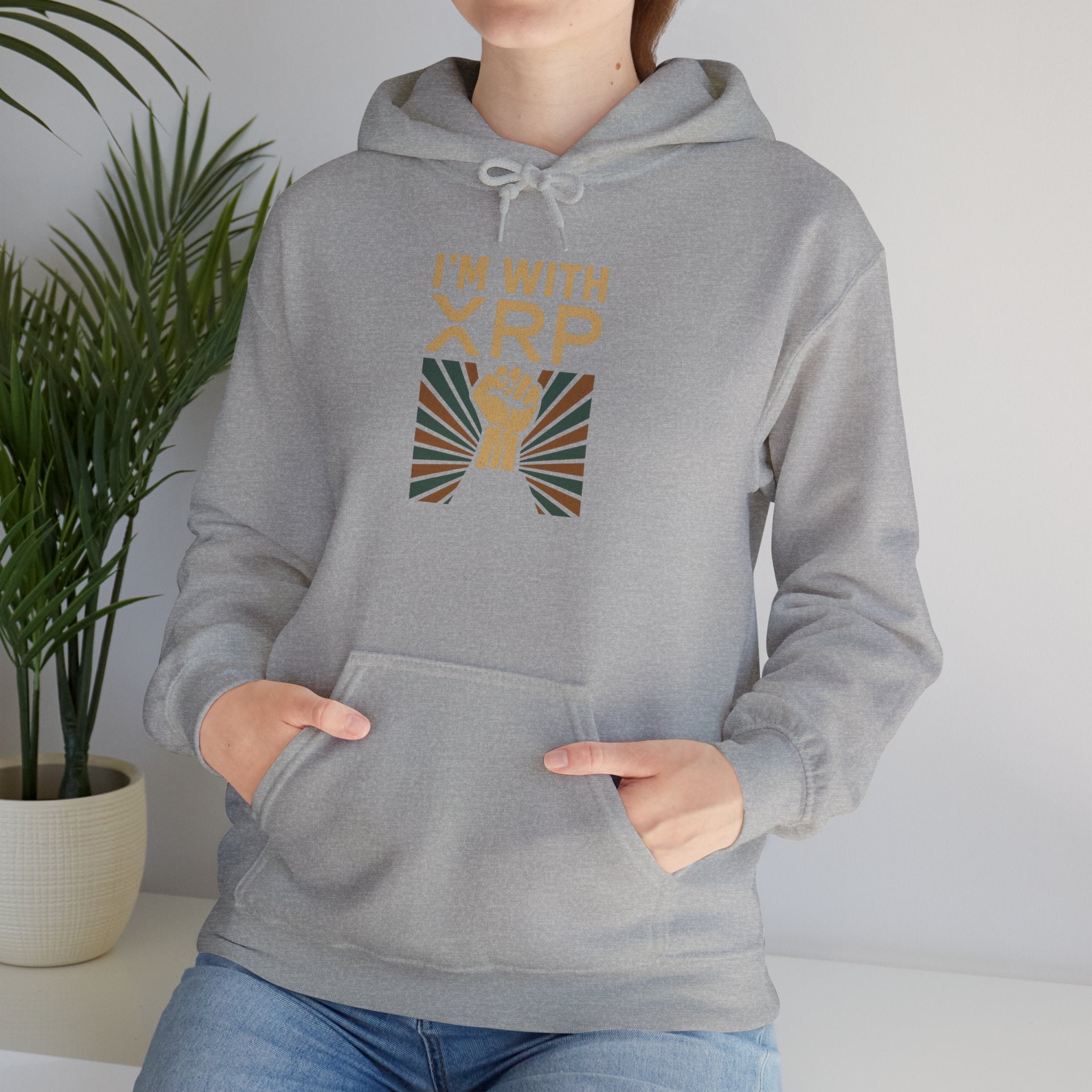 Hoodie — "I'm With XRP" Retro Crypto Graphic Hoodie