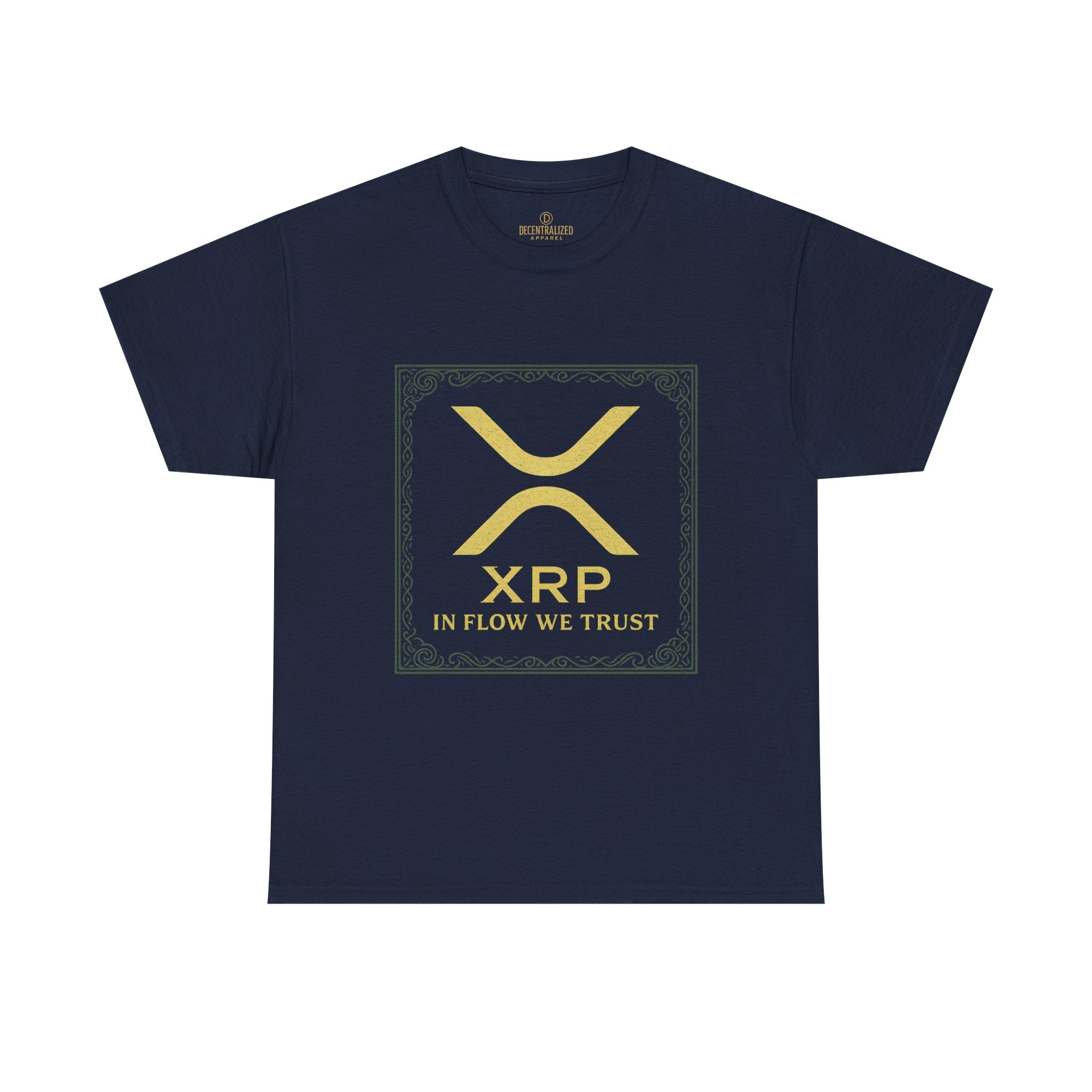 XRP Logo T-Shirt — "In Flow We Trust" Crypto Tee for Ripple Fans