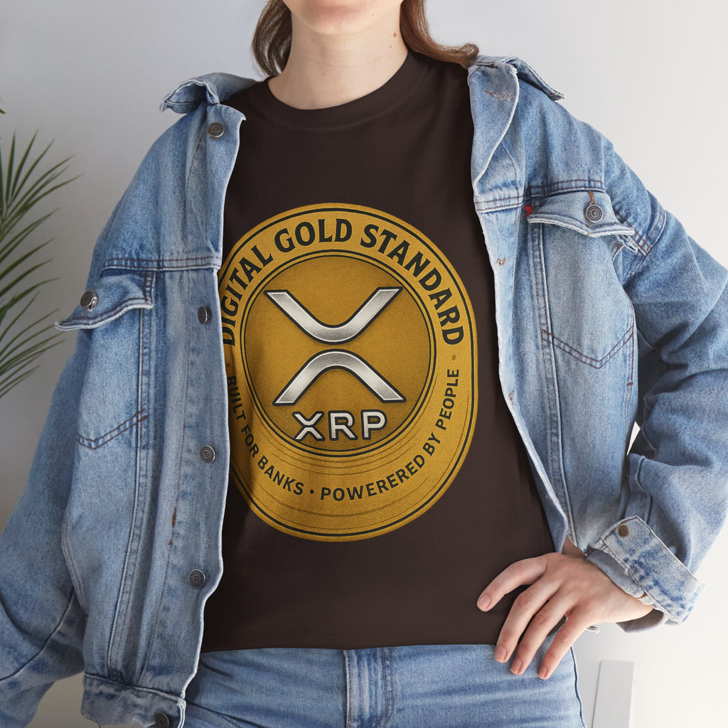 XRP Digital Gold Tee – Cryptocurrency Logo Shirt