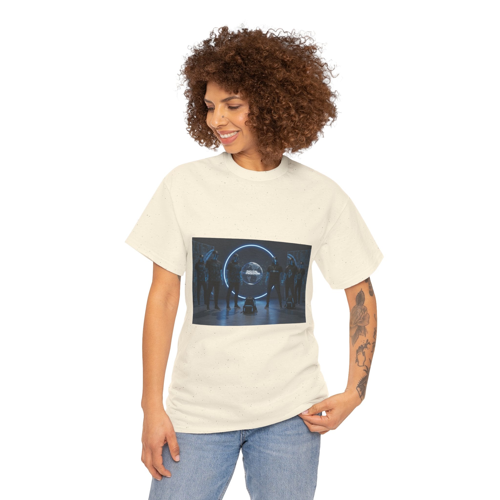 Sci‑Fi Portal Graphic Tee — Futuristic Neon Crew T-Shirt