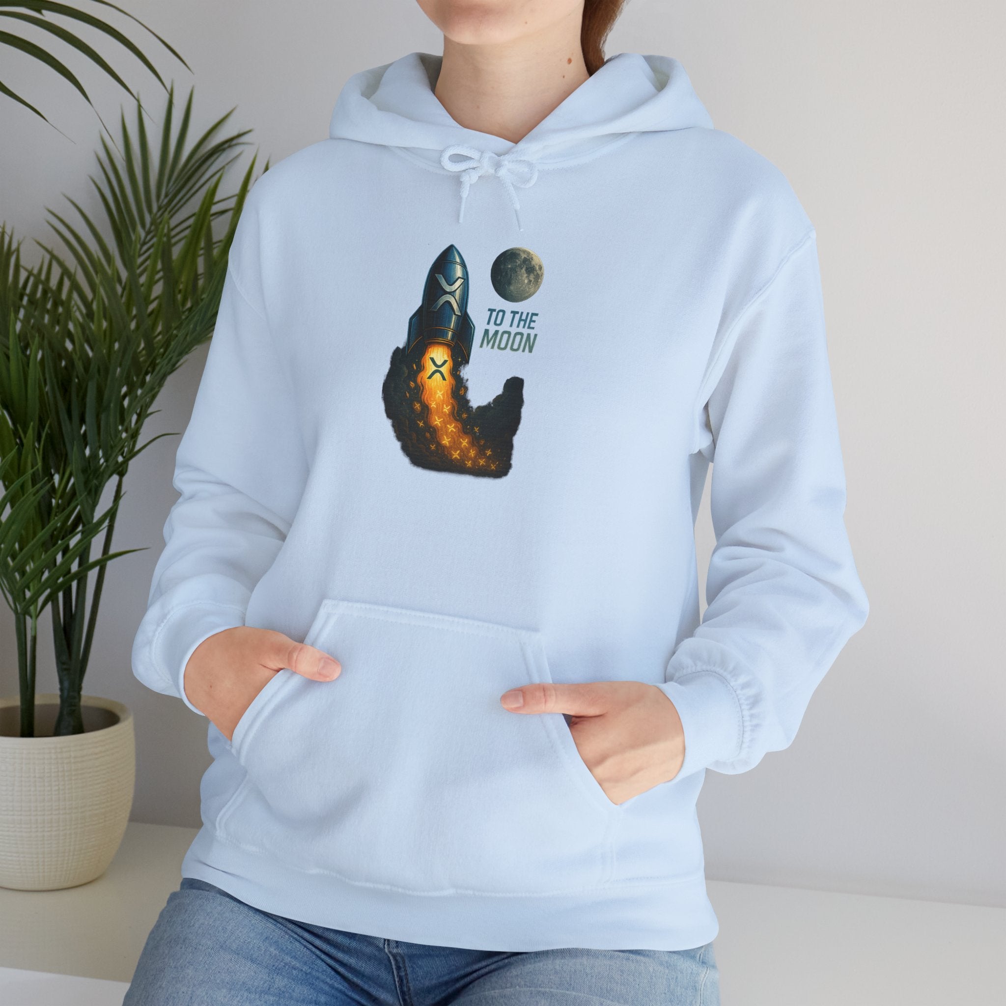 To the Moon Rocket Hoodie — Space Graphic Pullover