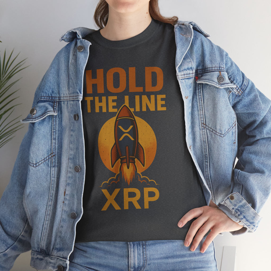 XRP Hold The Line Rocket Tee — Crypto Investor T‑Shirt