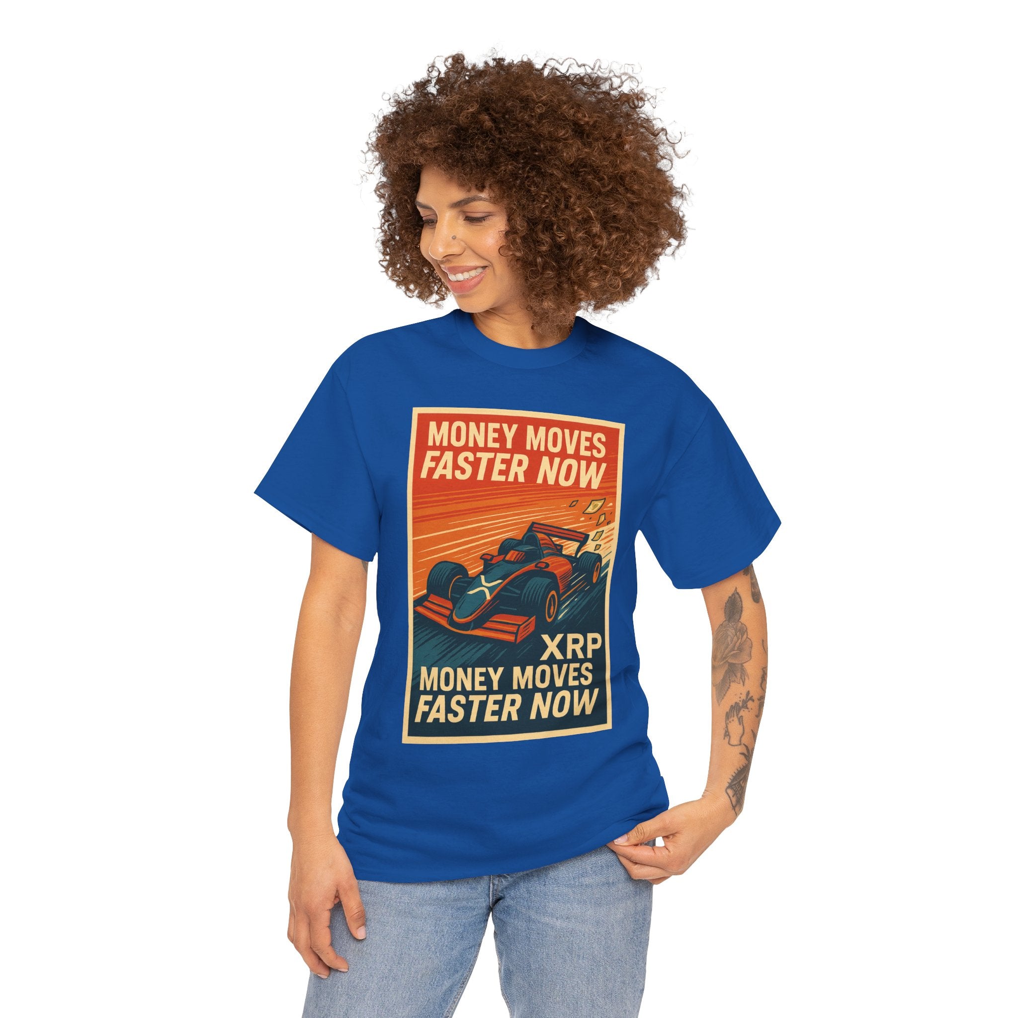 XRP 'Money Moves Faster Now' Racing Tee — Crypto Enthusiast T-Shirt