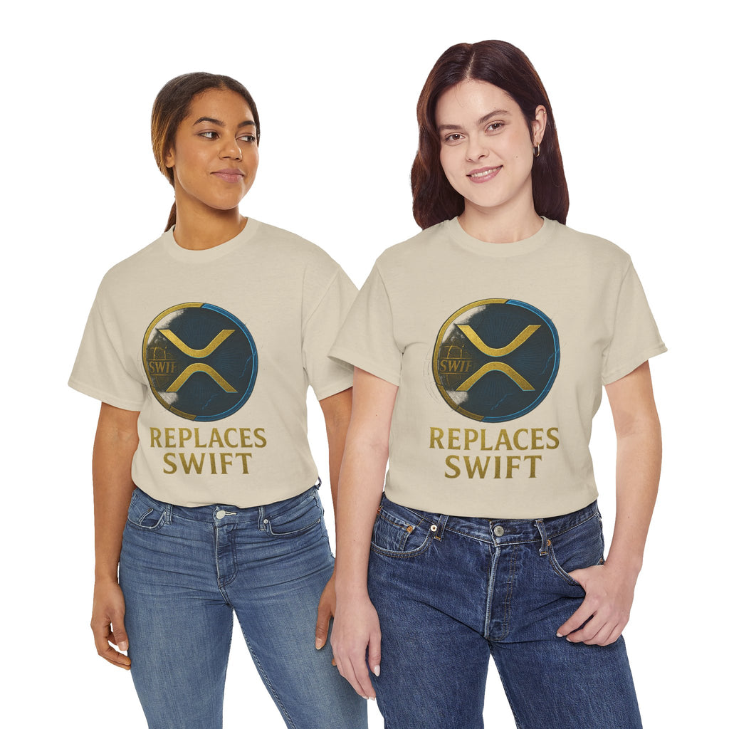 XRP 'Replaces Swift' Cotton Tee — Crypto Ripple Logo T-Shirt