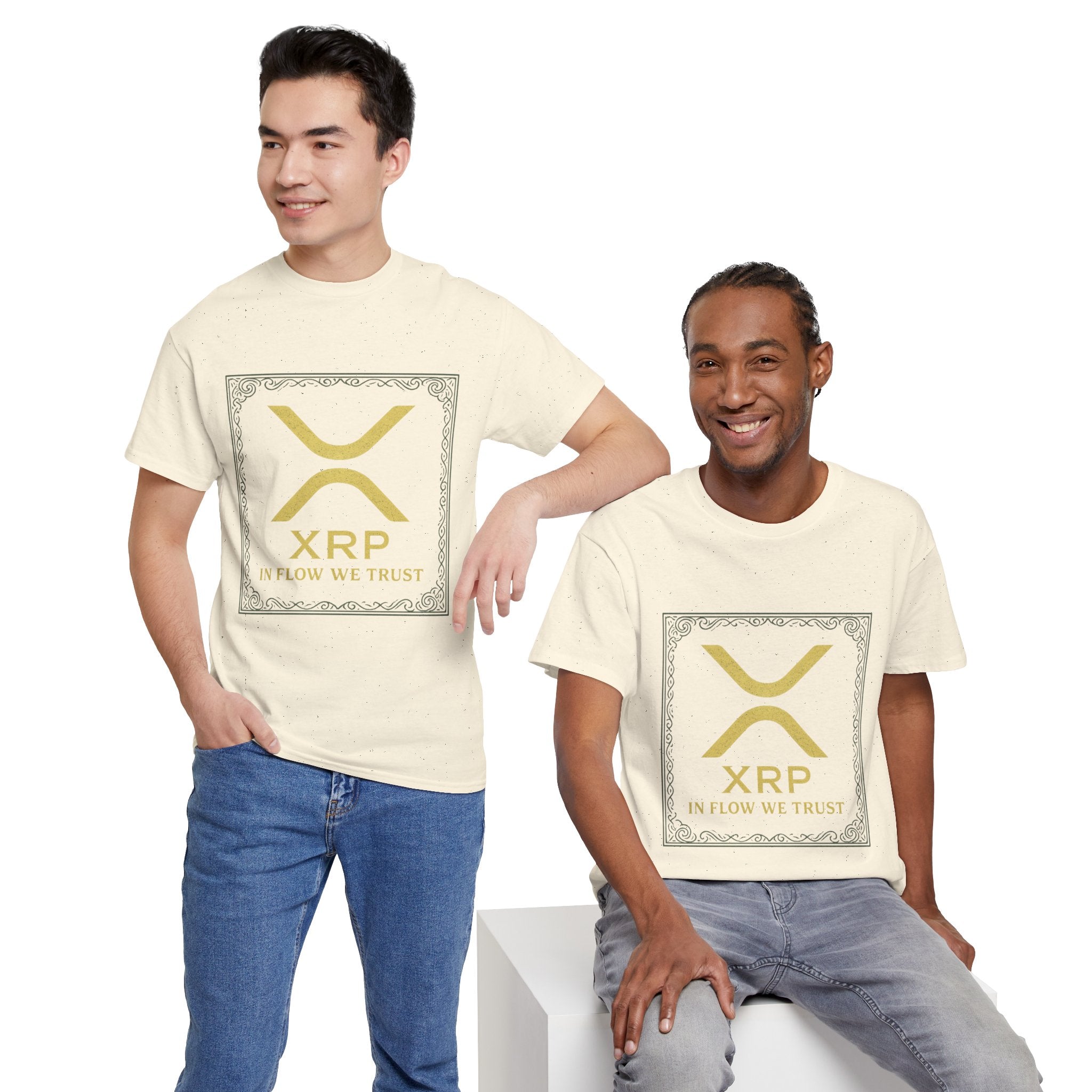 XRP Logo T-Shirt — "In Flow We Trust" Crypto Tee for Ripple Fans