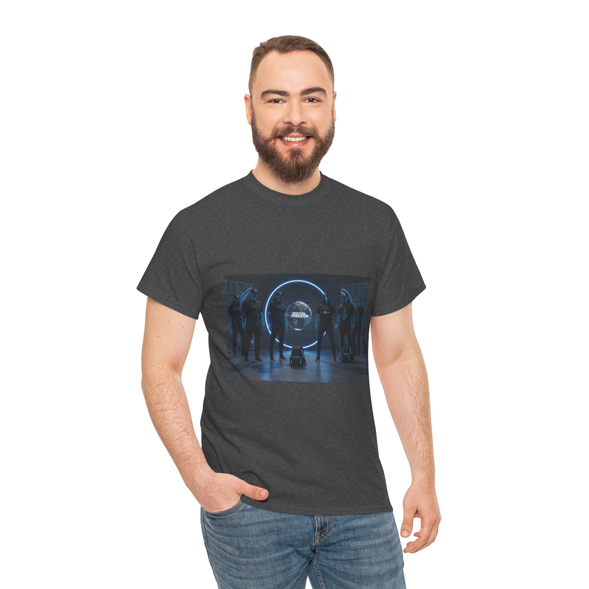 Sci‑Fi Portal Graphic Tee — Futuristic Neon Crew T-Shirt