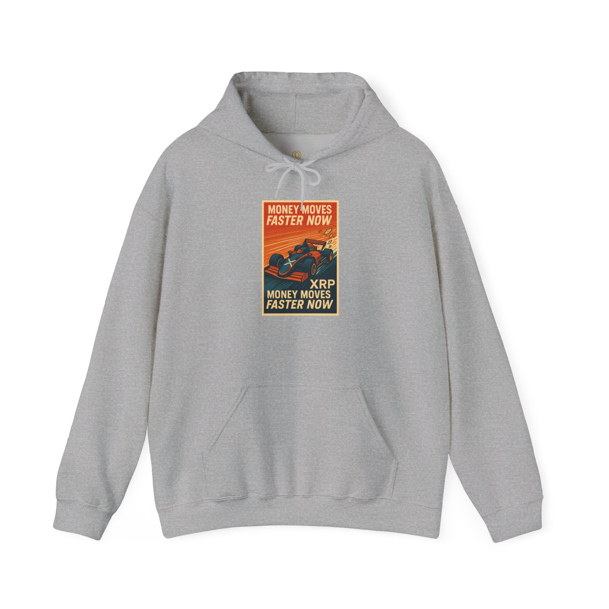 XRP 'Money Moves Faster Now' Hoodie – Crypto Retro Graphic Pullover