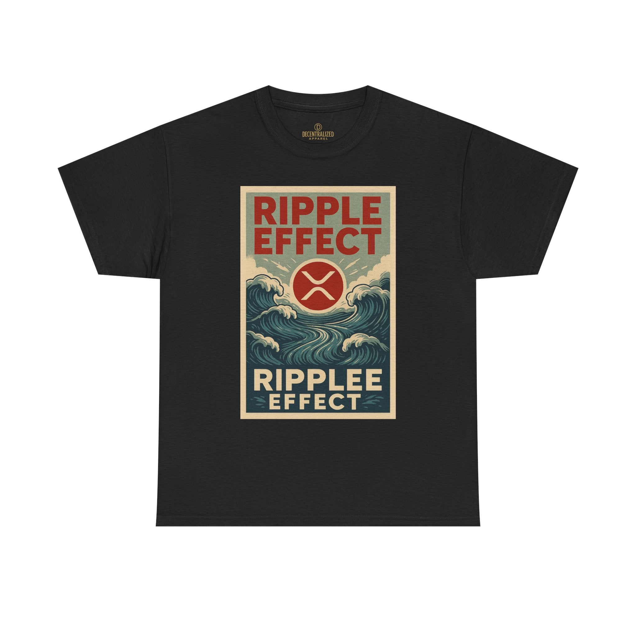 Ripple Effect Tee — Vintage Wave XRP Crypto Graphic T-Shirt