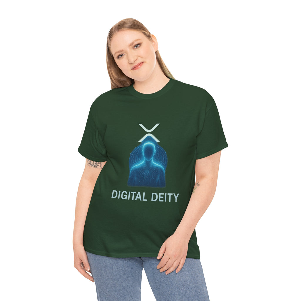 Digital Deity T‑Shirt — Futuristic Neon Tech Hoodie Tee