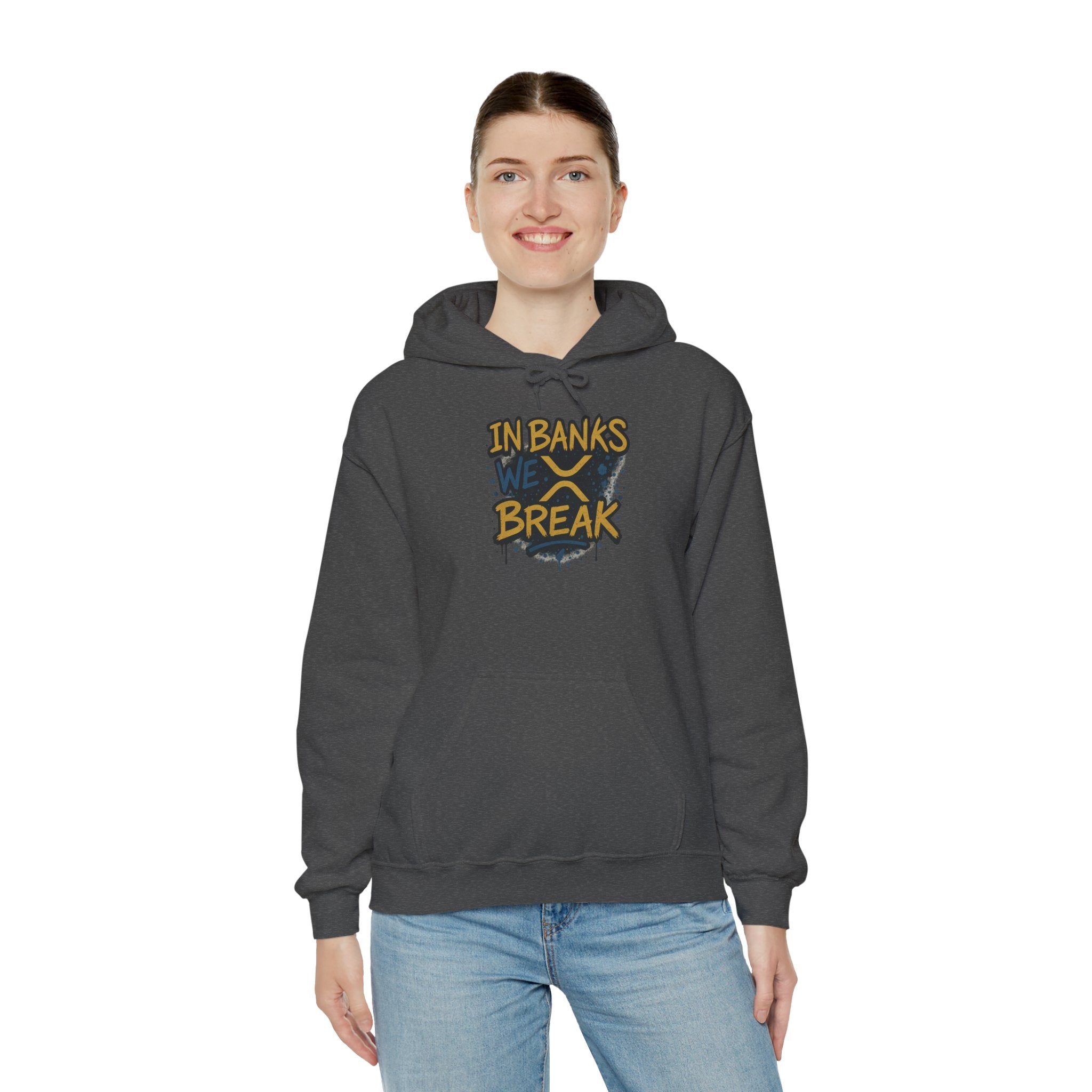 In Banks We Break Hoodie — Streetwear Graffiti Hoodie for Urban Style