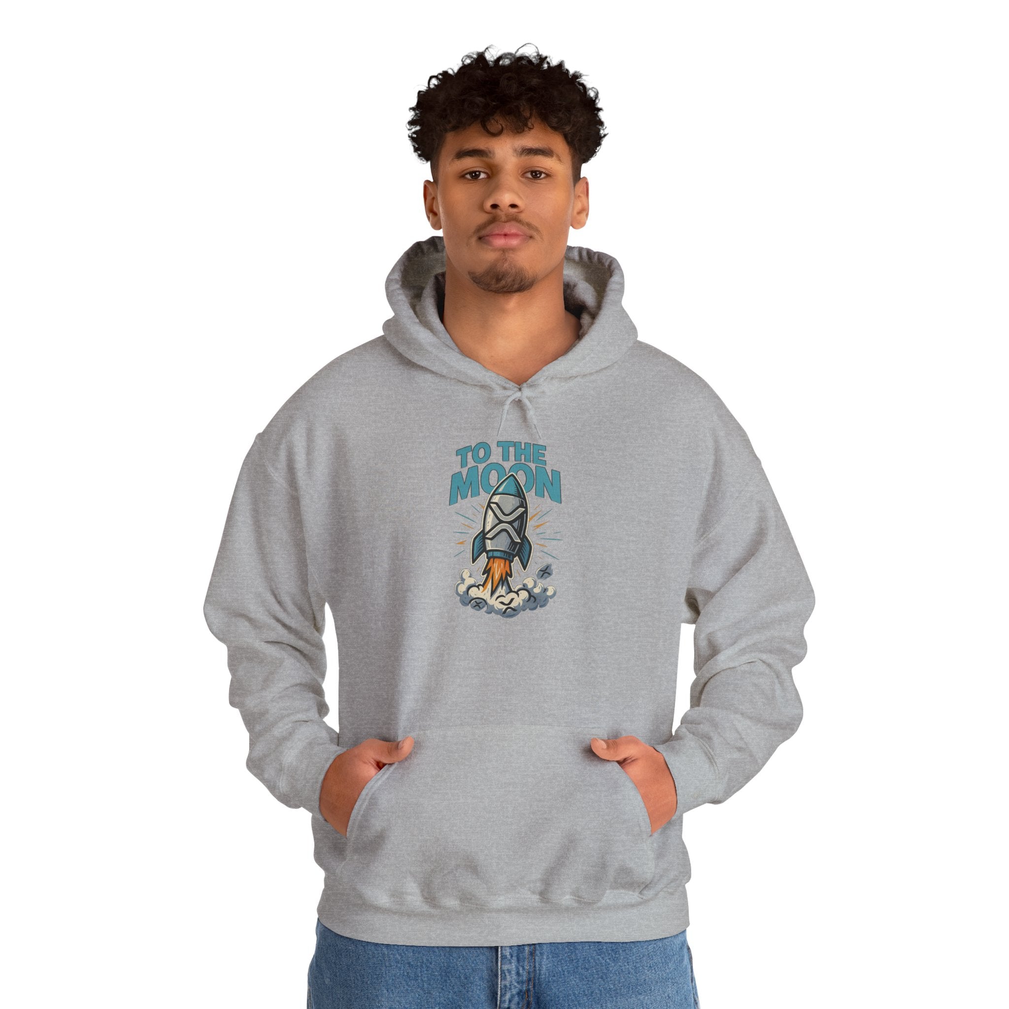 Hoodie — 'To The Moon' Rocket Graphic Pullover
