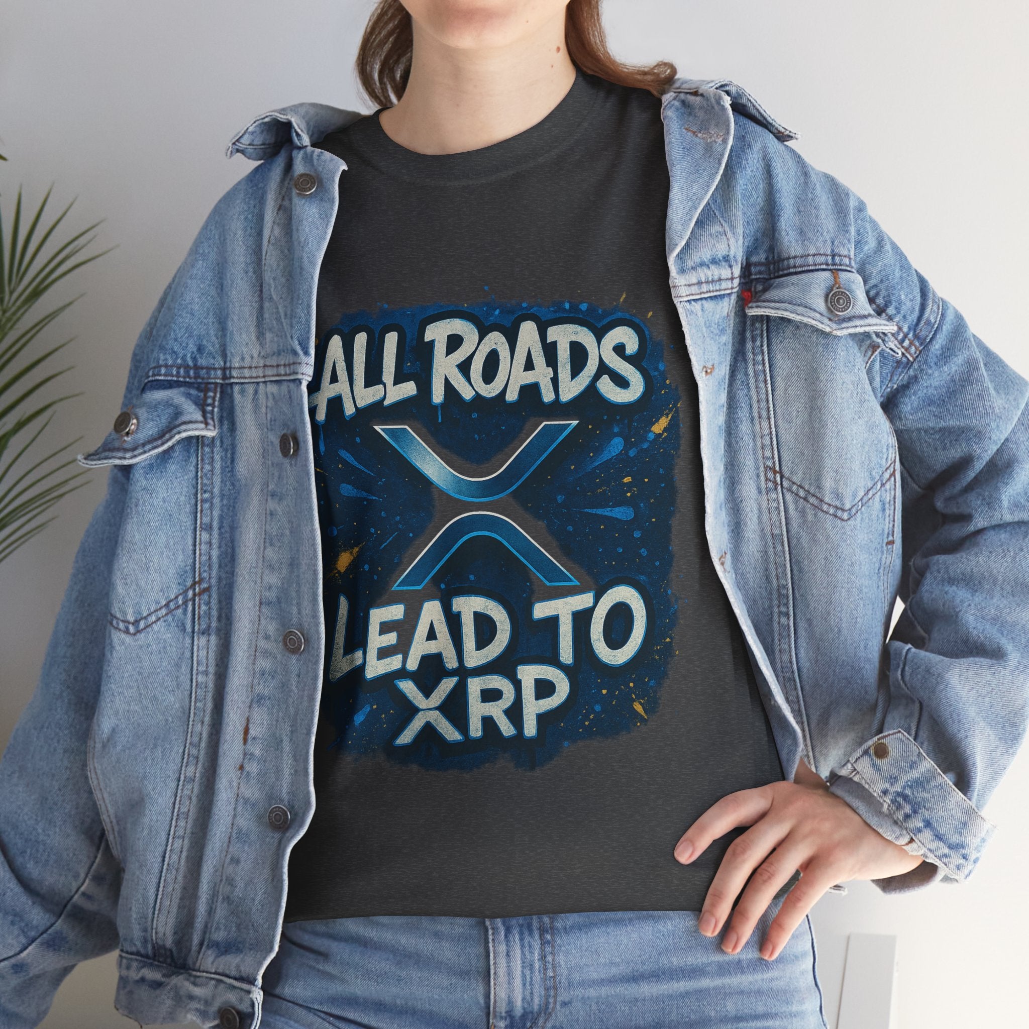 XRP Crypto T-Shirt — "All Roads Lead to XRP" Graphic Tee